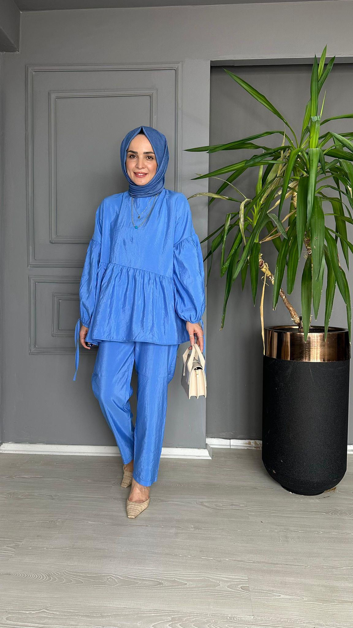 8472 BALON KOL PANTOLON TAKIM MAVİ 