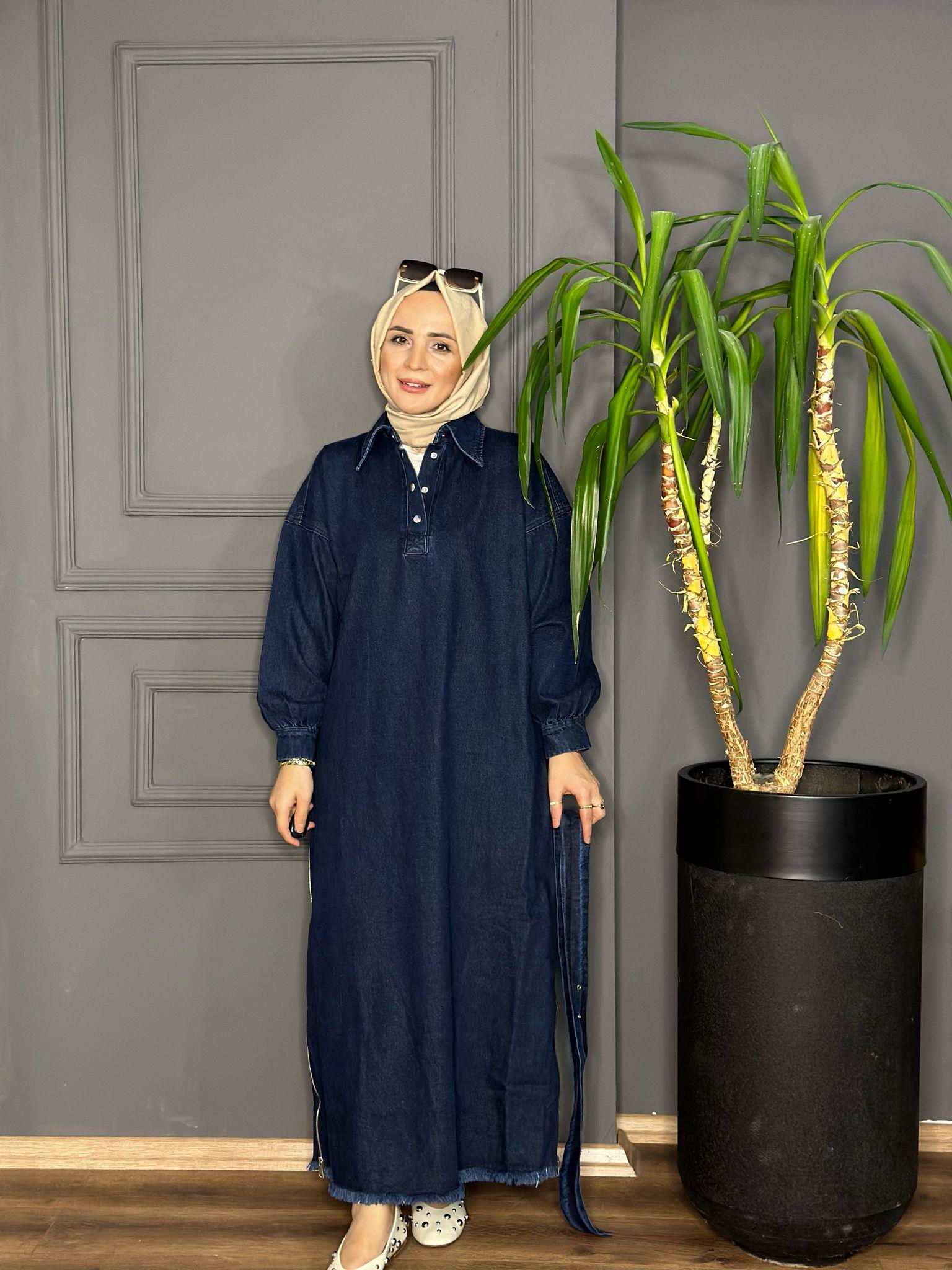 8899 KOT ELBİSE MAVİ S-M