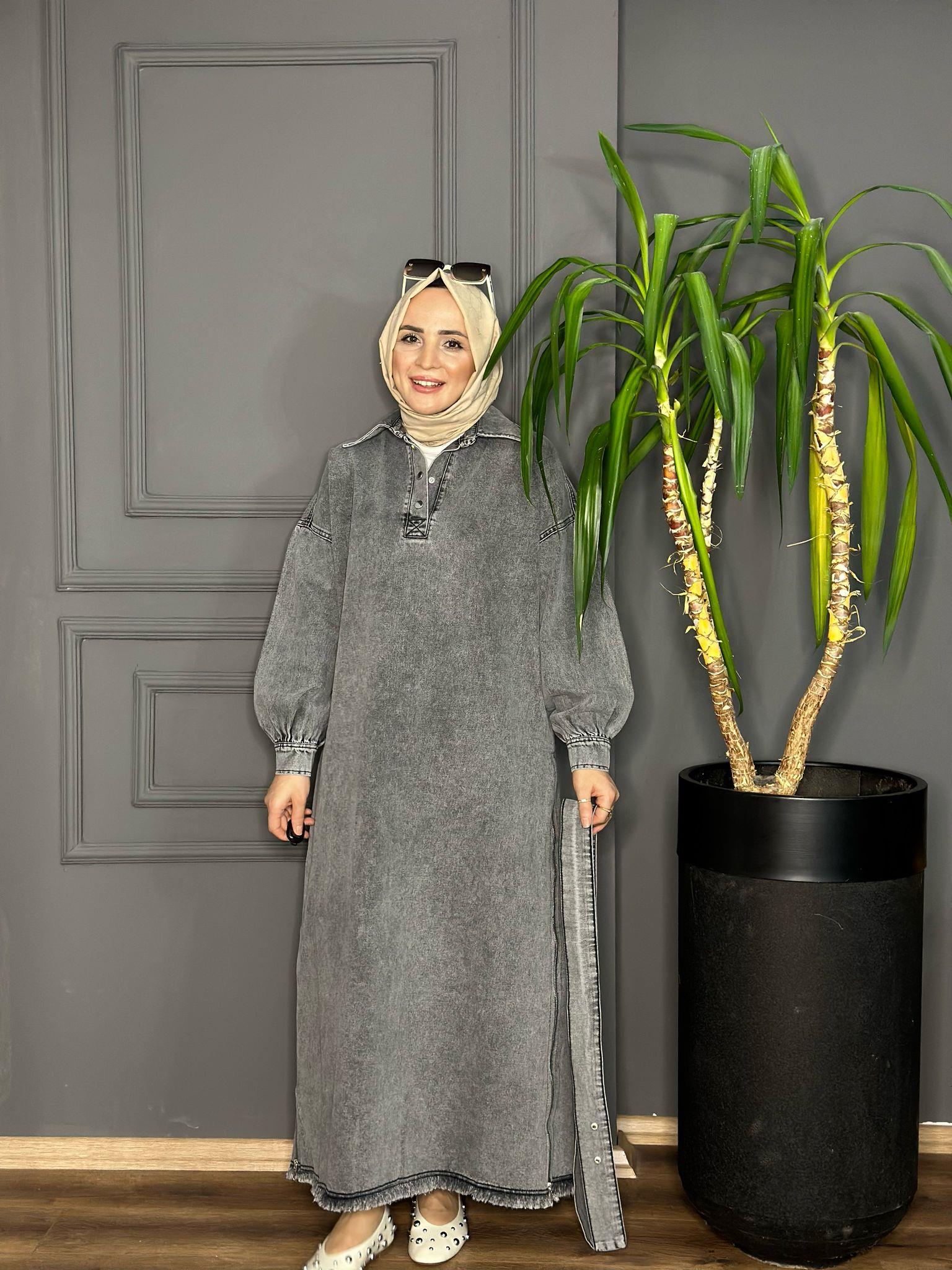 8899 KOT ELBİSE SİYAH  S-M