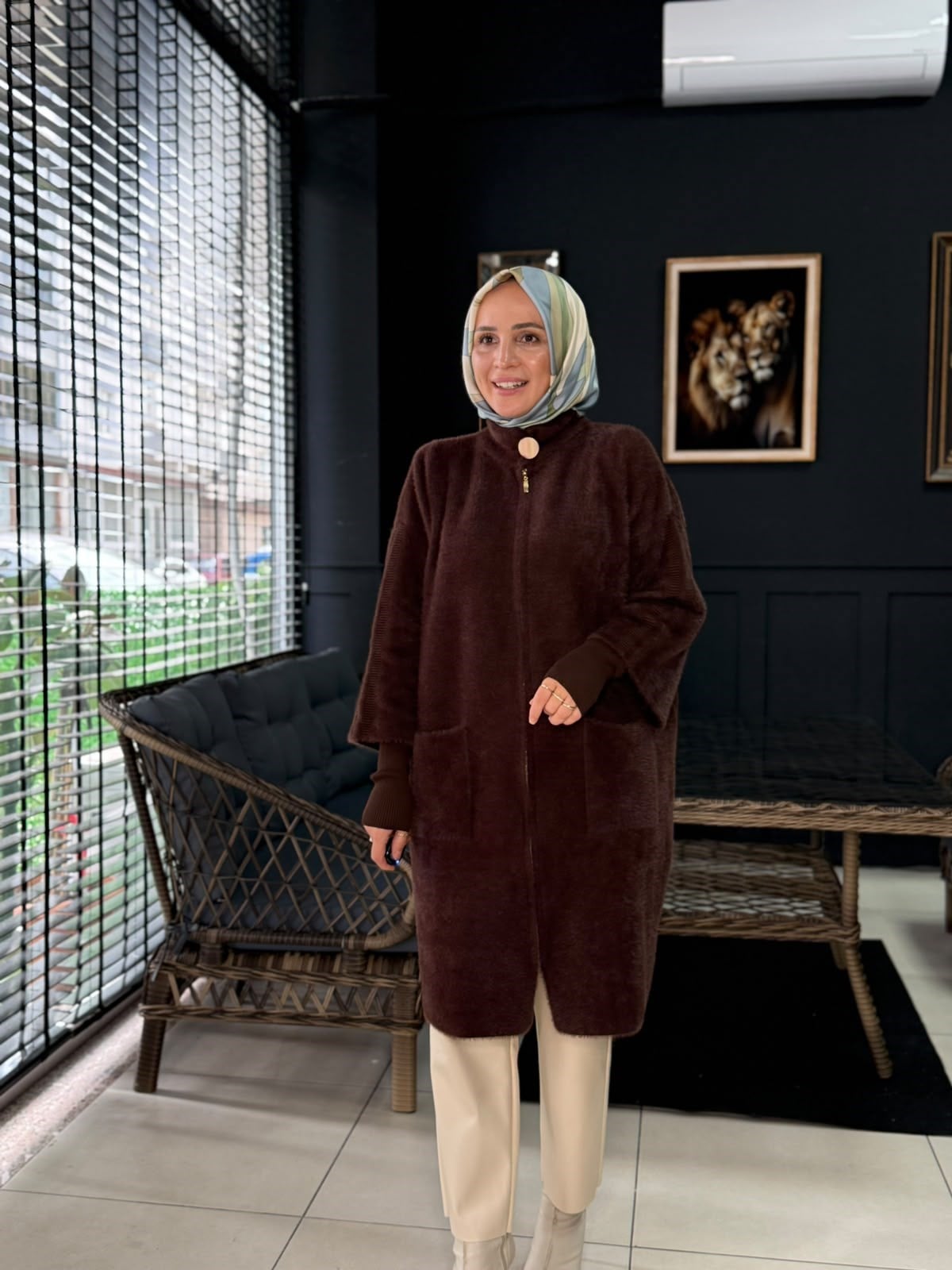 9110 ANGORA CEKET KAHVERENGİ