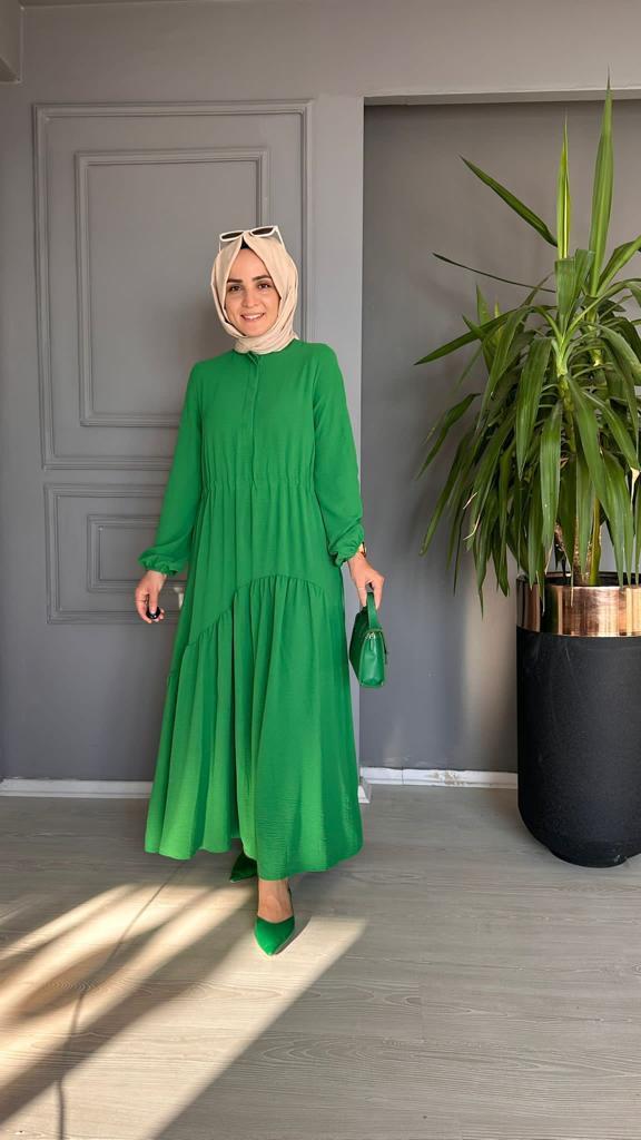 9519 ELBİSE BEJ 2 BEDEN