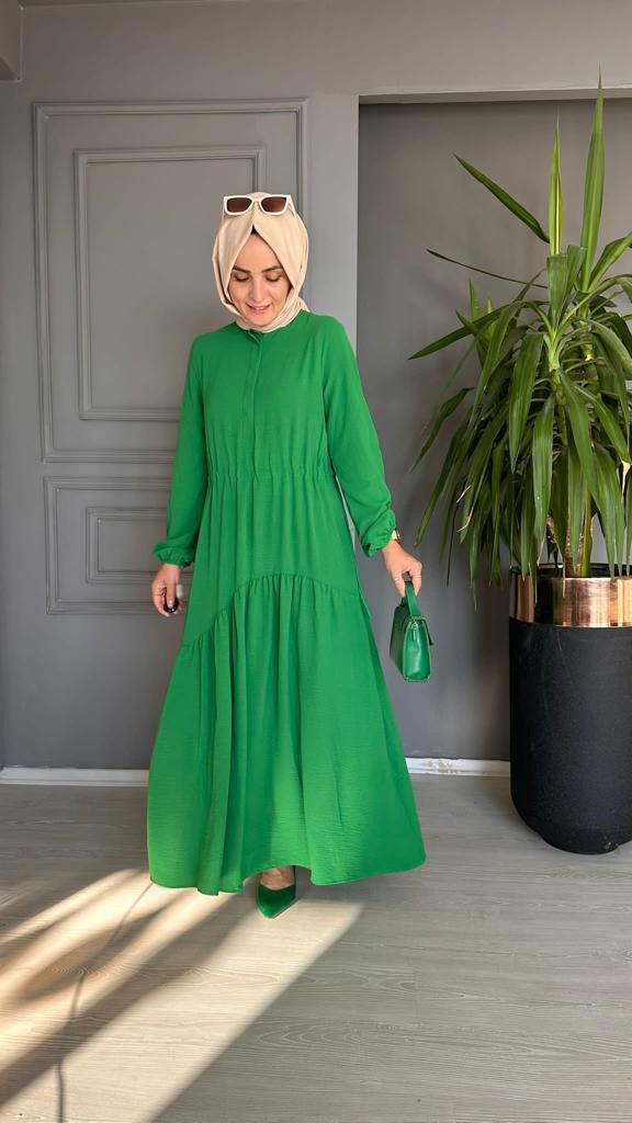 9519 ELBİSE BEJ 2 BEDEN