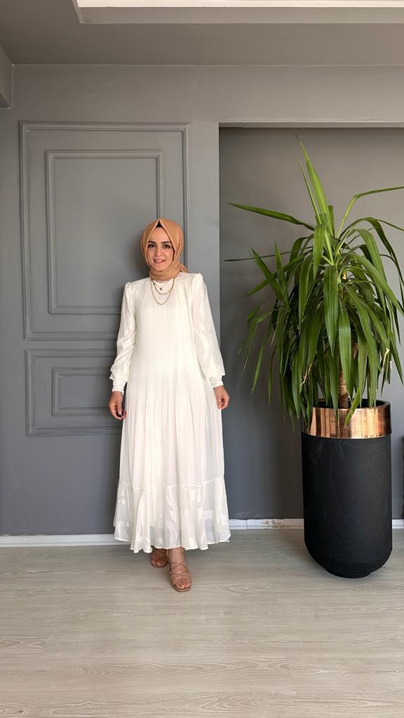 ELBİSE BEYAZ M BEDEN