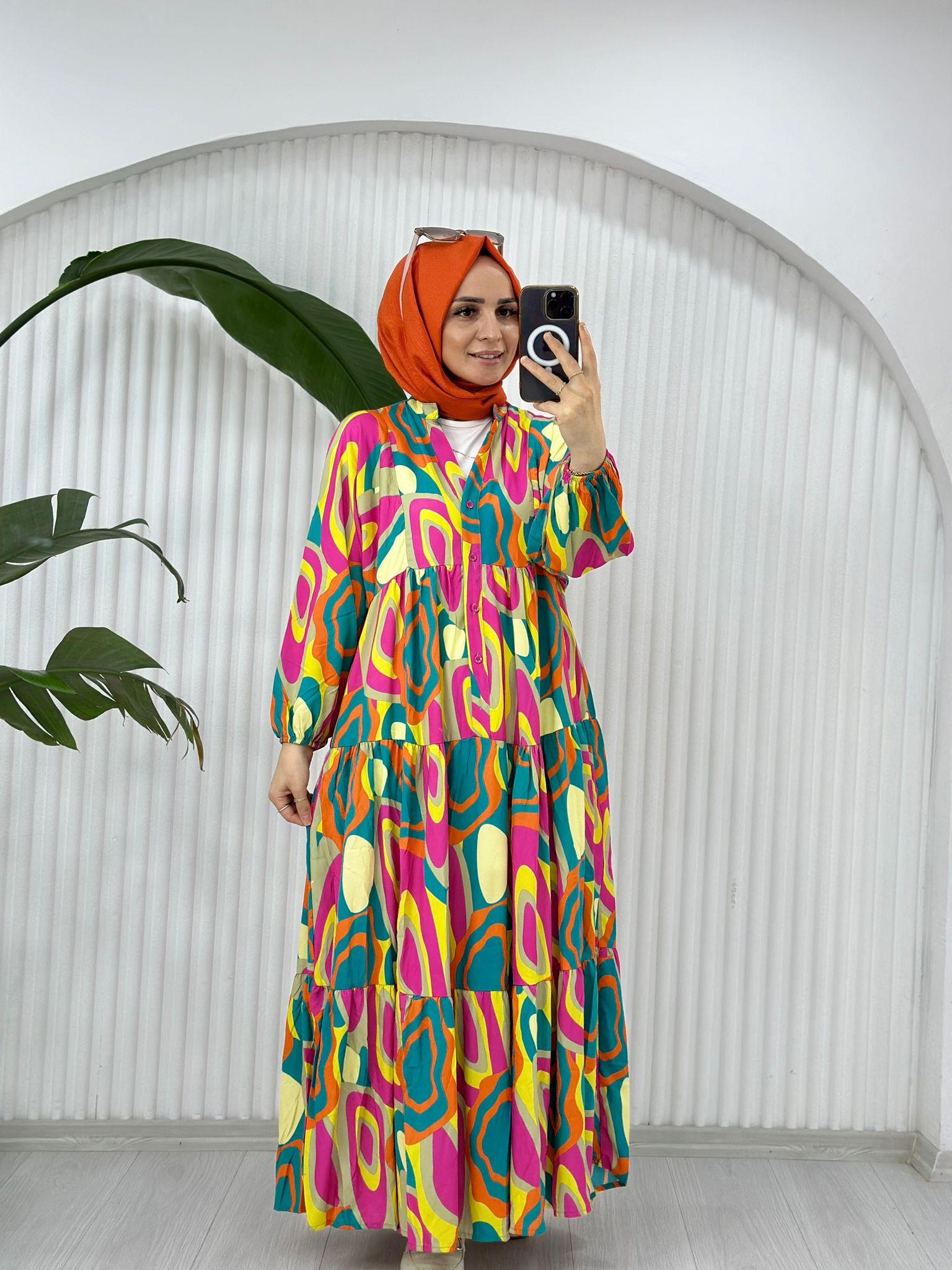 KATLEYA MODEL ELBİSE MİNT YEŞİL 