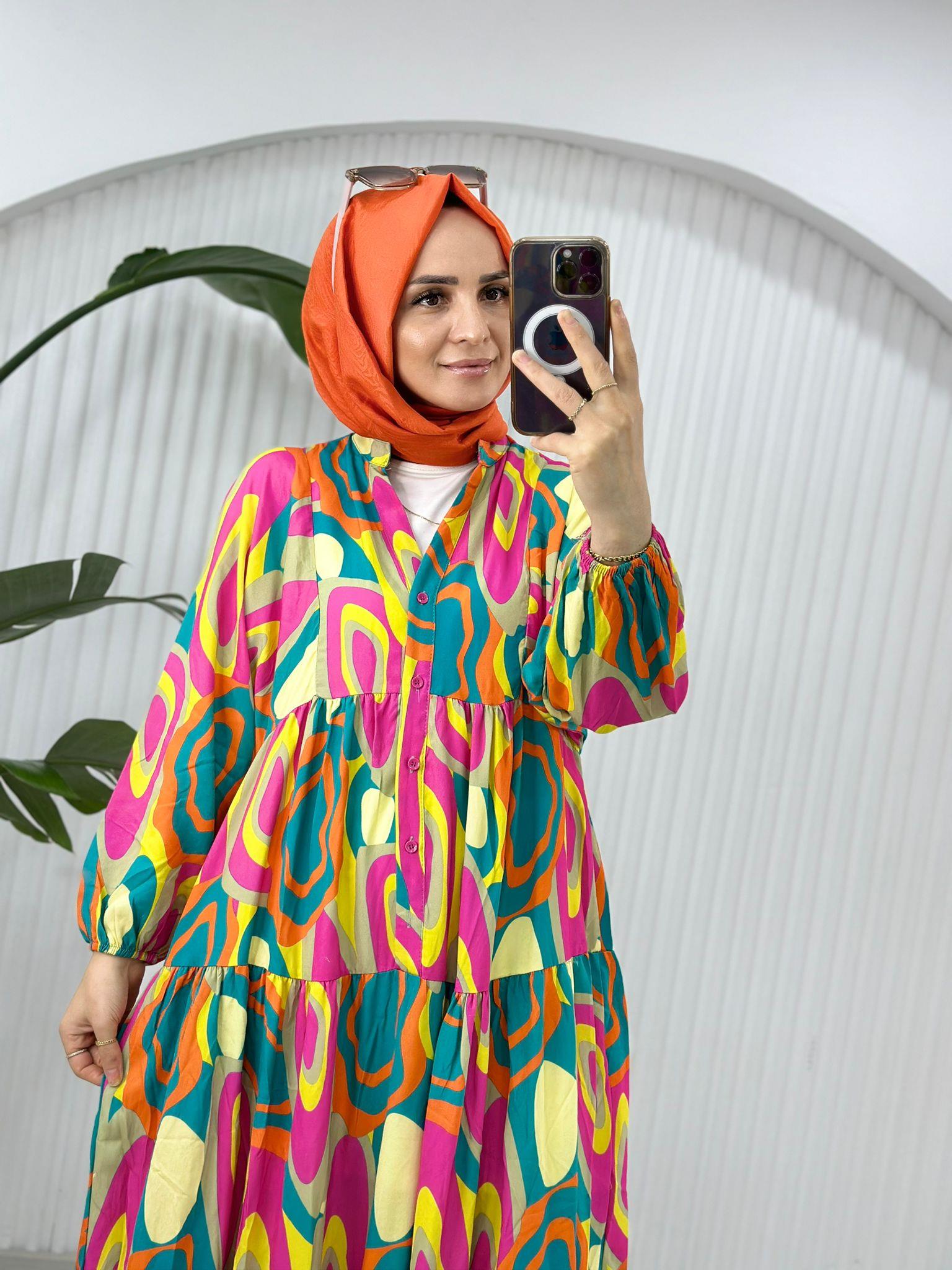 KATLEYA MODEL ELBİSE MİNT YEŞİL 