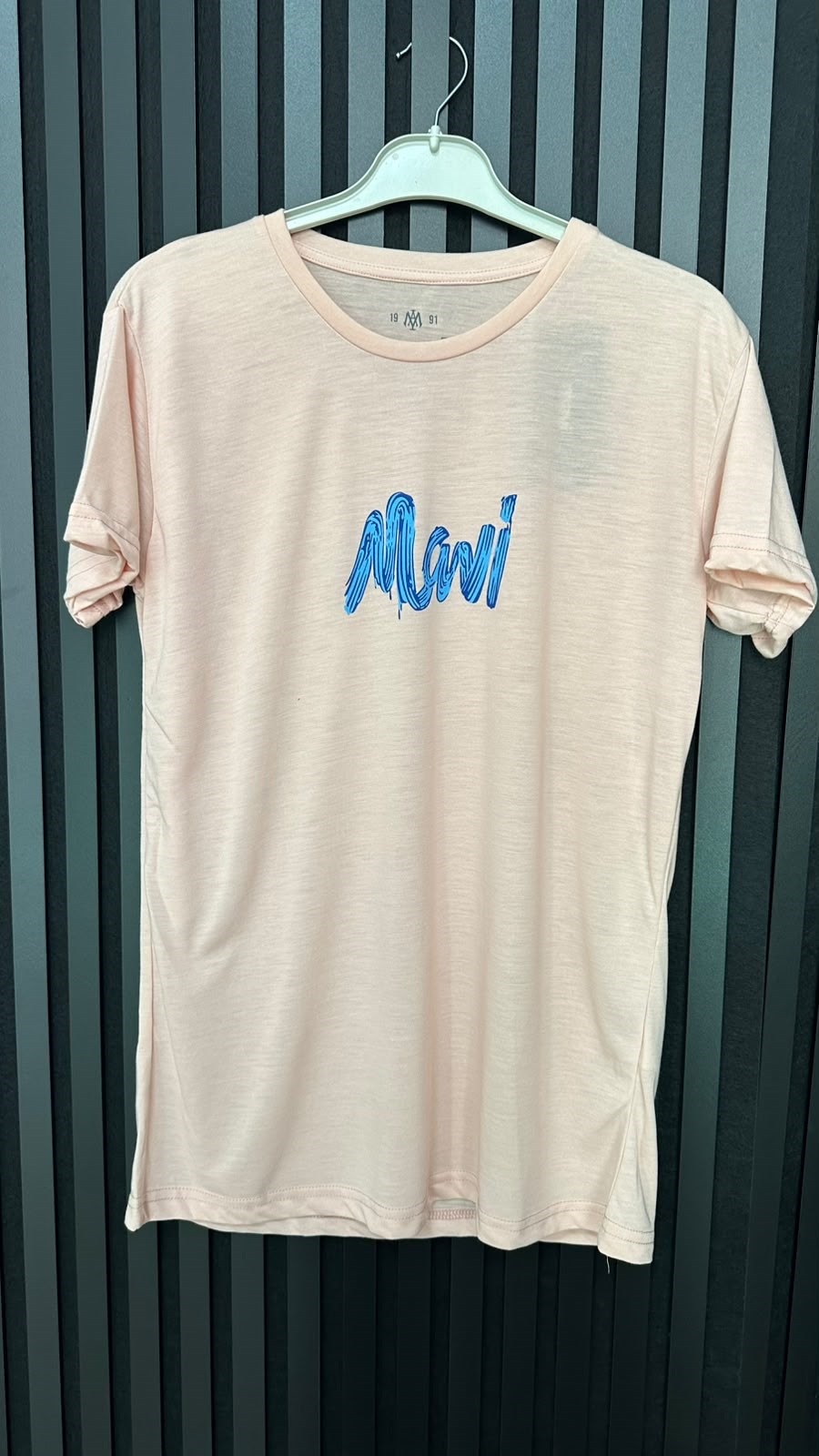MAVİ BASKILI TİŞÖRT AÇIK PEMBE