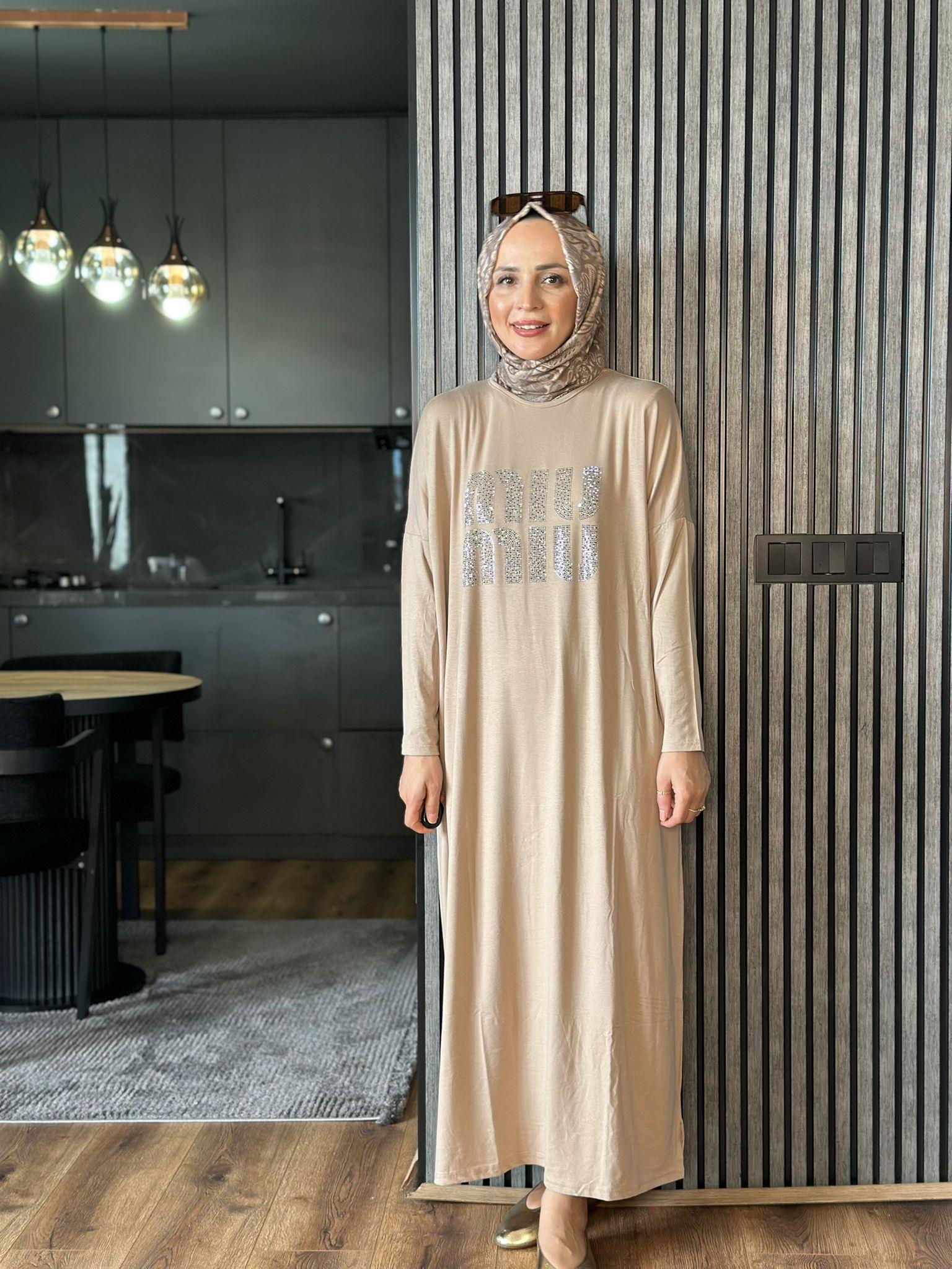 MİU PENYE ELBİSE BEJ STD