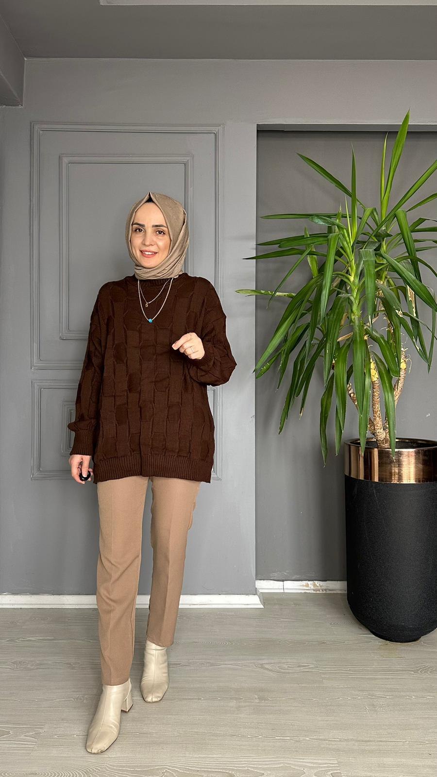 T0020 TRİKO KAZAK KAHVE