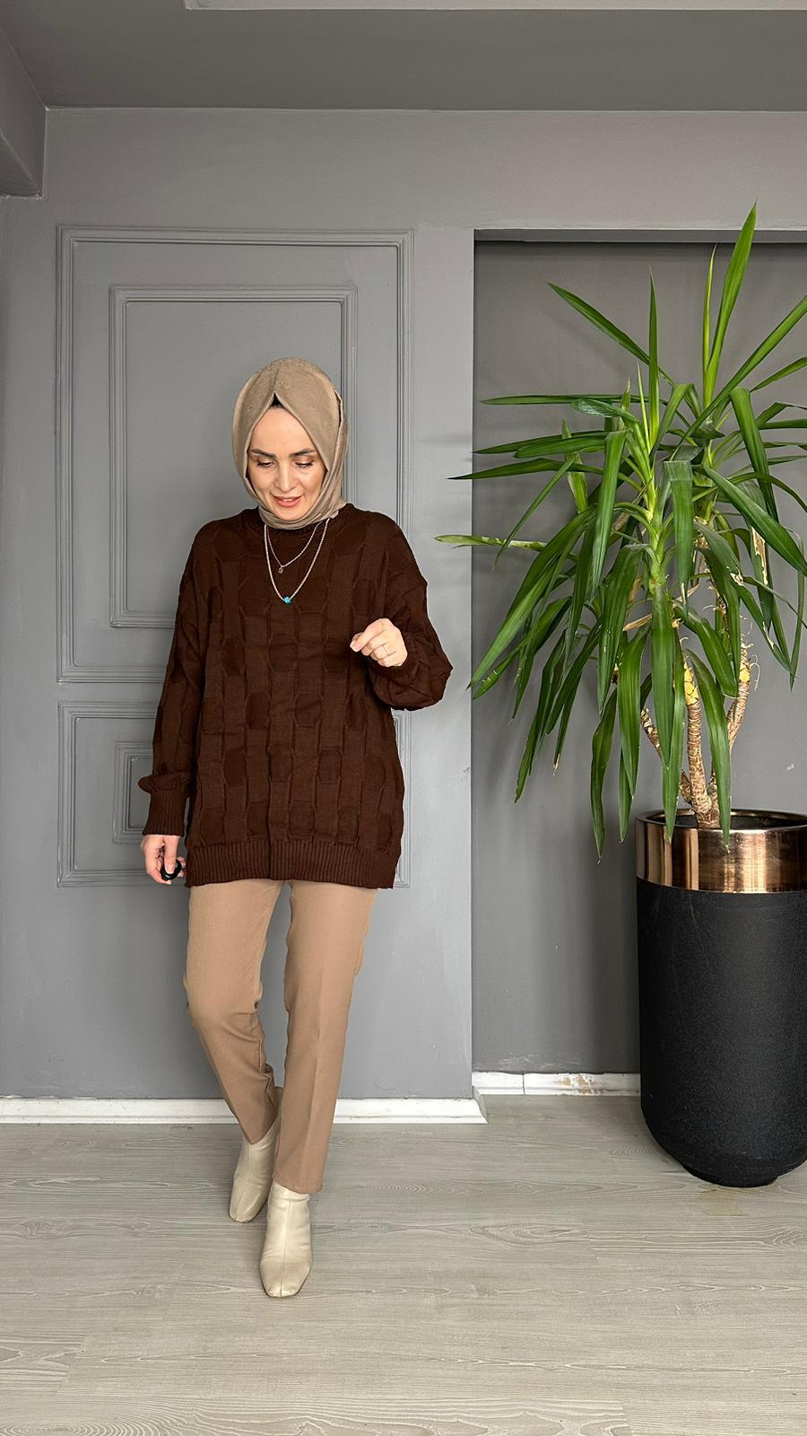 T0020 TRİKO KAZAK KAHVE