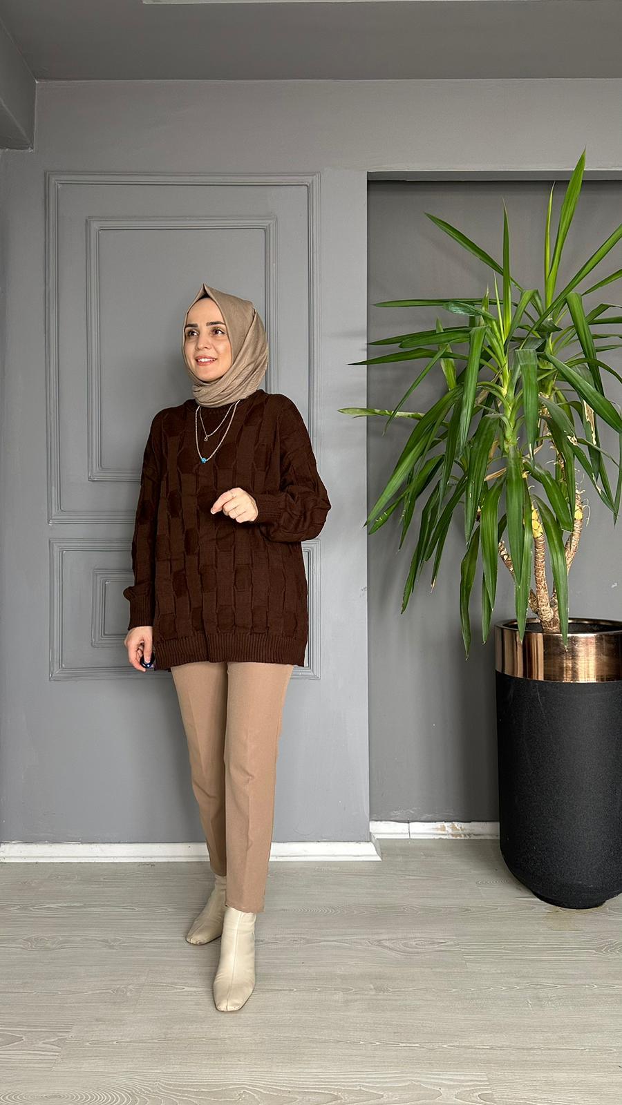 T0020 TRİKO KAZAK KAHVE