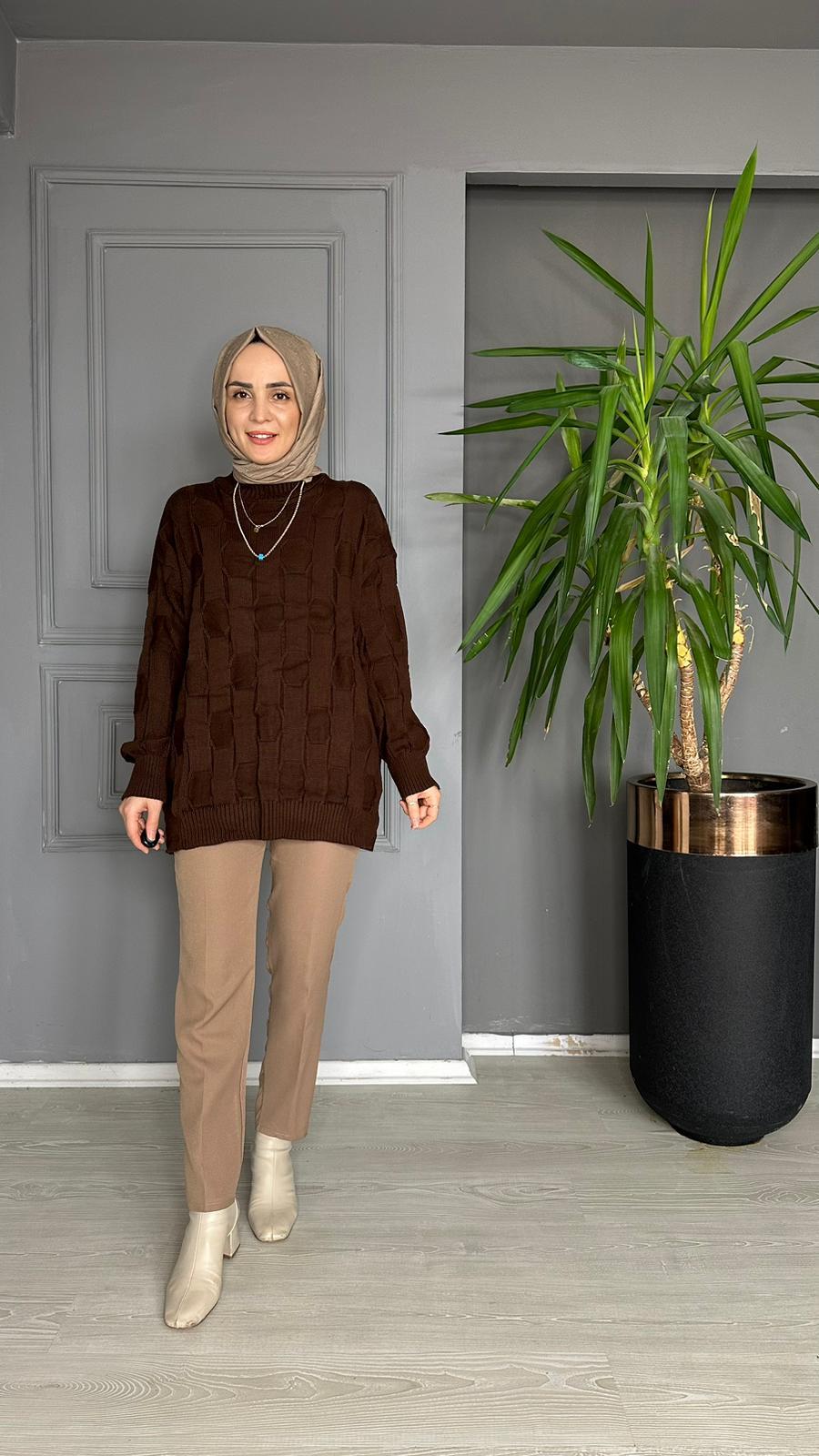 T0020 TRİKO KAZAK KAHVE