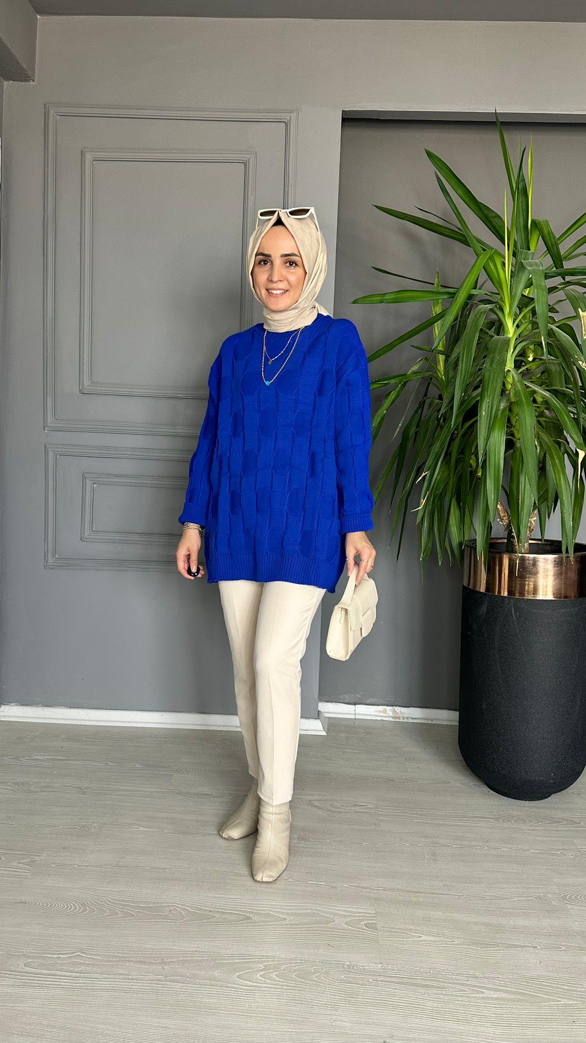 T0020 TRİKO KAZAK MAVİ STD