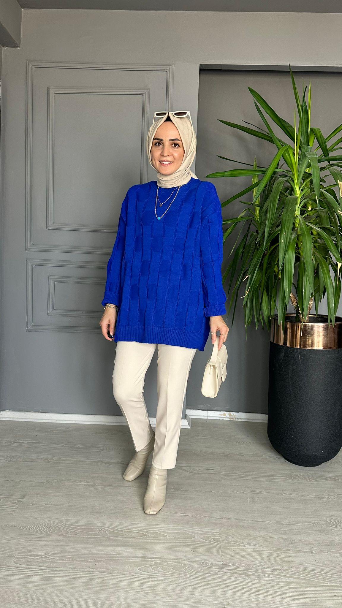 T0020 TRİKO KAZAK MAVİ STD