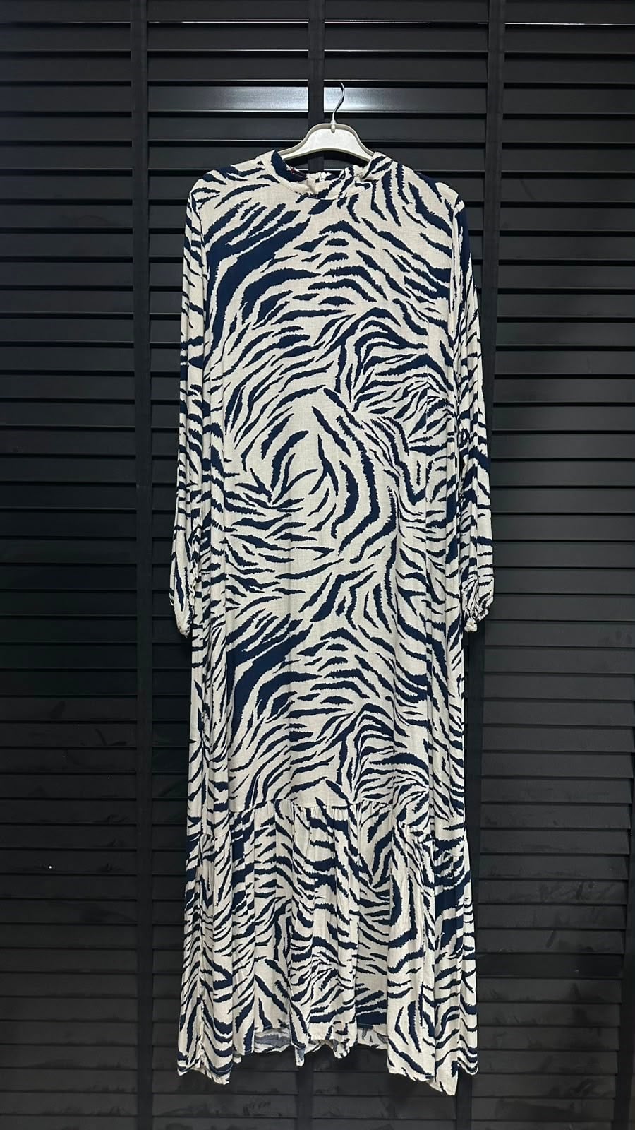 ZEBRA DESENLİ ELBİSE LACİVERT