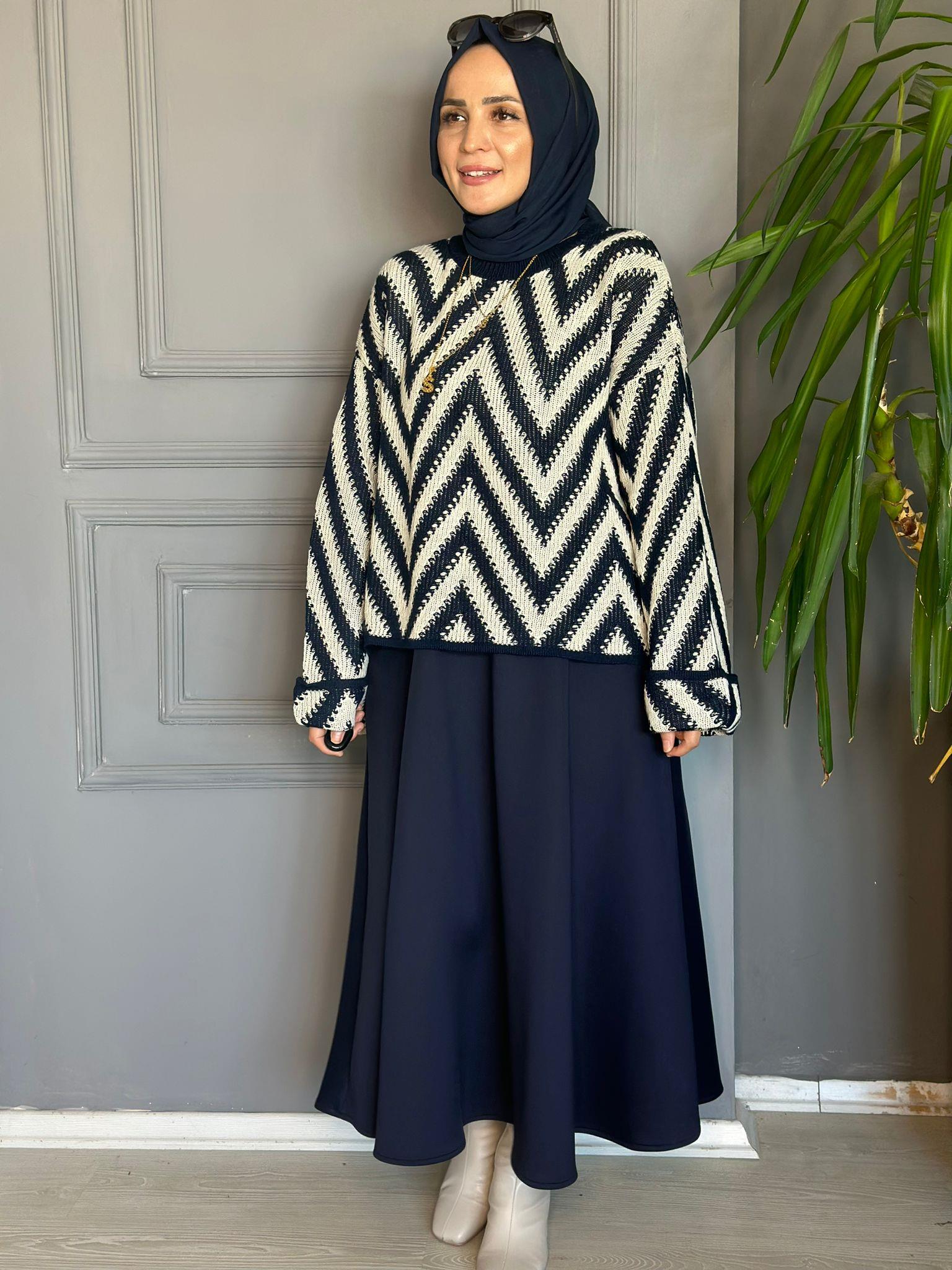 ZİKZAK KAZAK LACİVERT STD