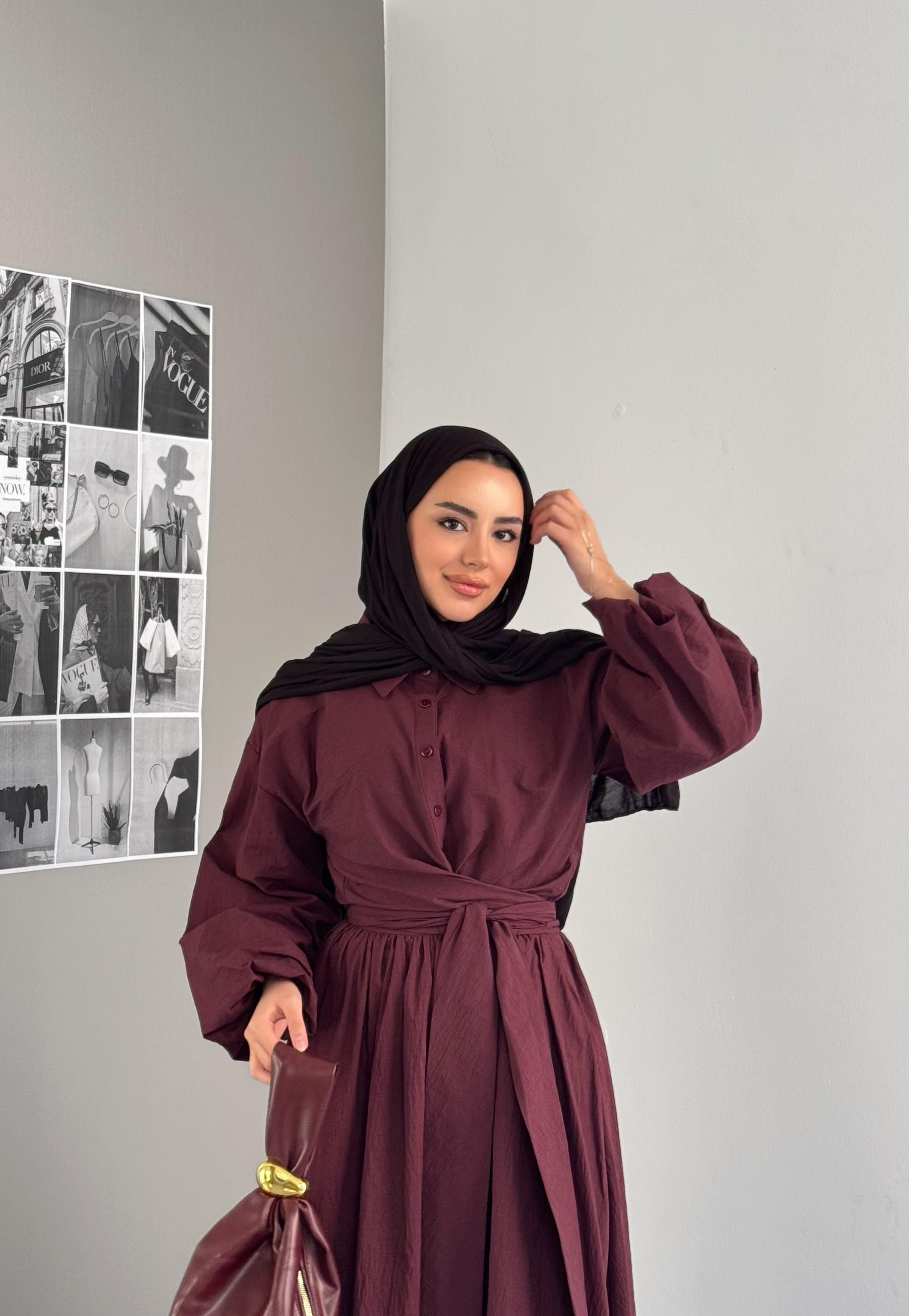 Belden Bağlamalı Ahsen Takım Bordo