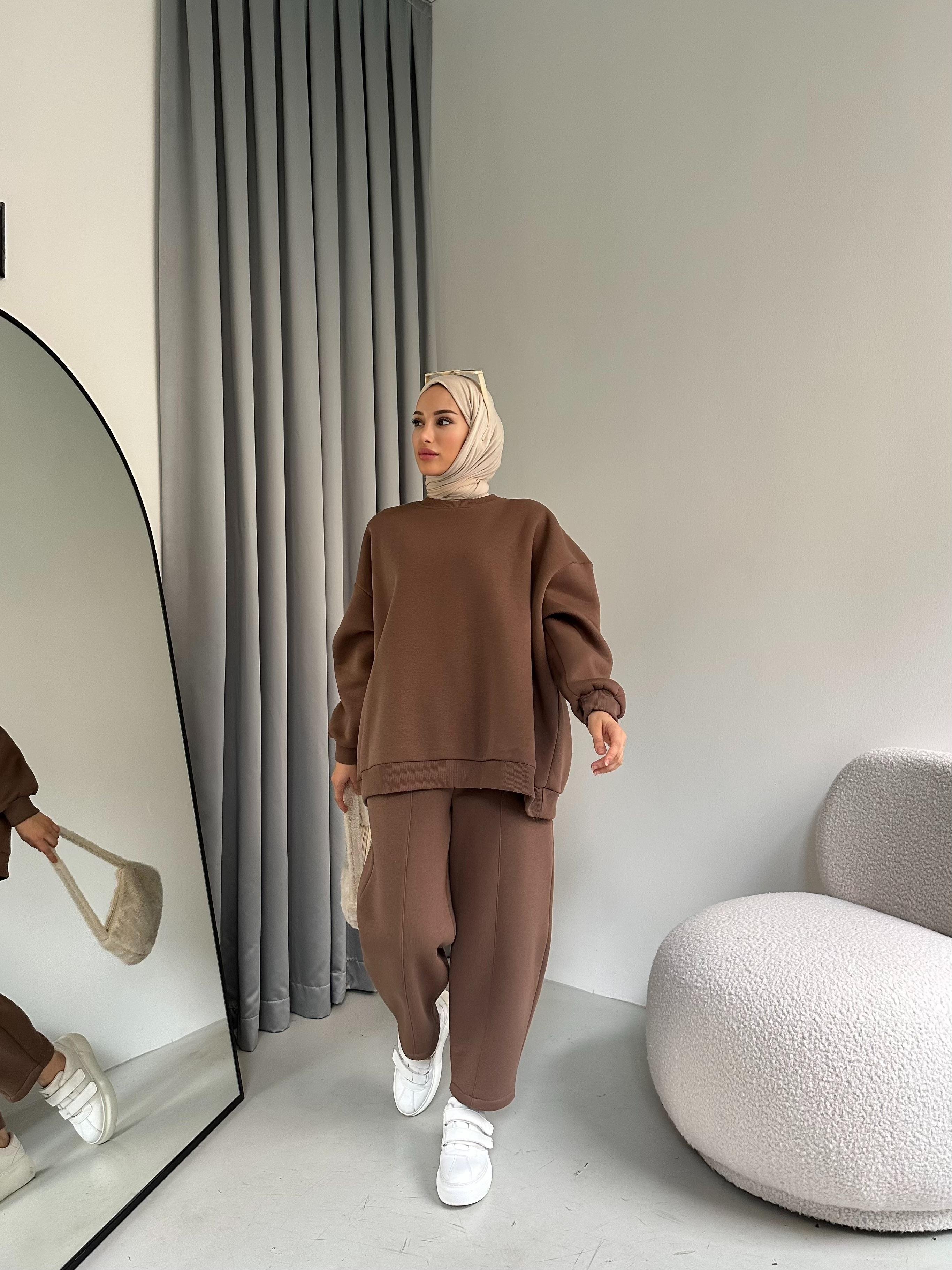 Maya 3 İplik Şardon Takım Kahverengi