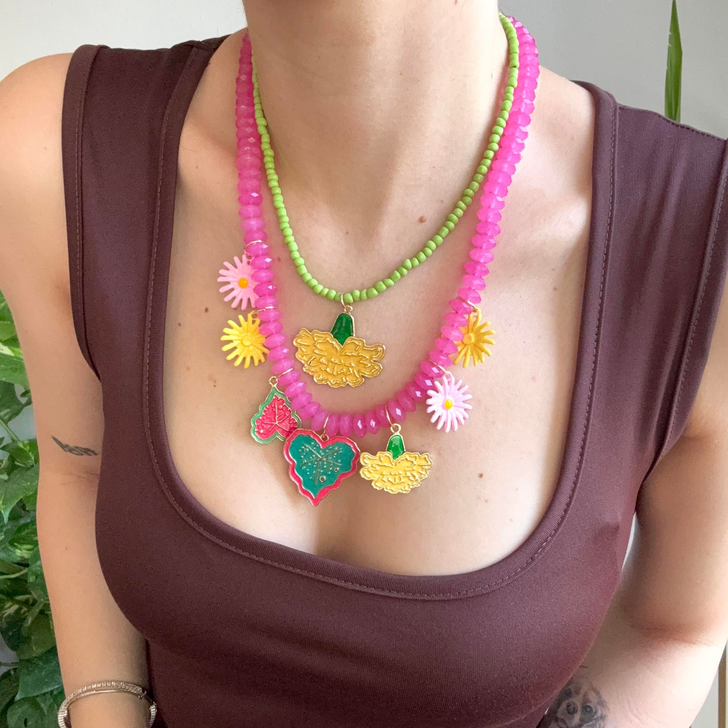 2li Boncuklu Charm Kolye