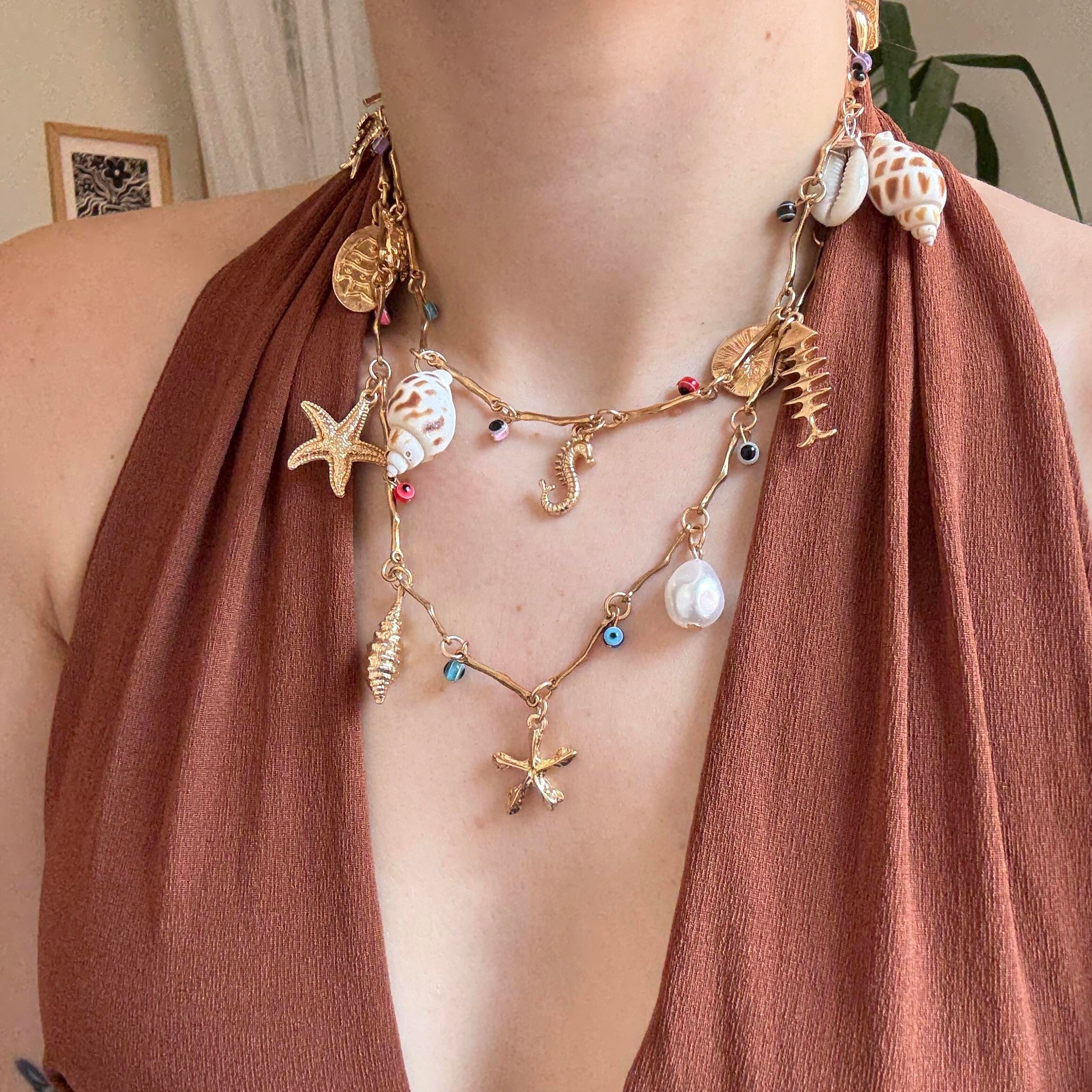 2li Deniz Kabuklu Charm Kolye