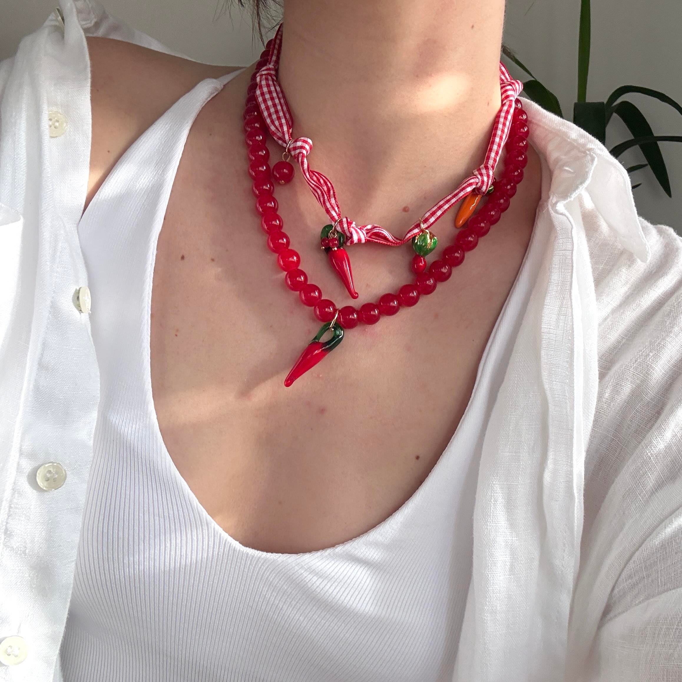 2li Meyve Charmlı Kolye