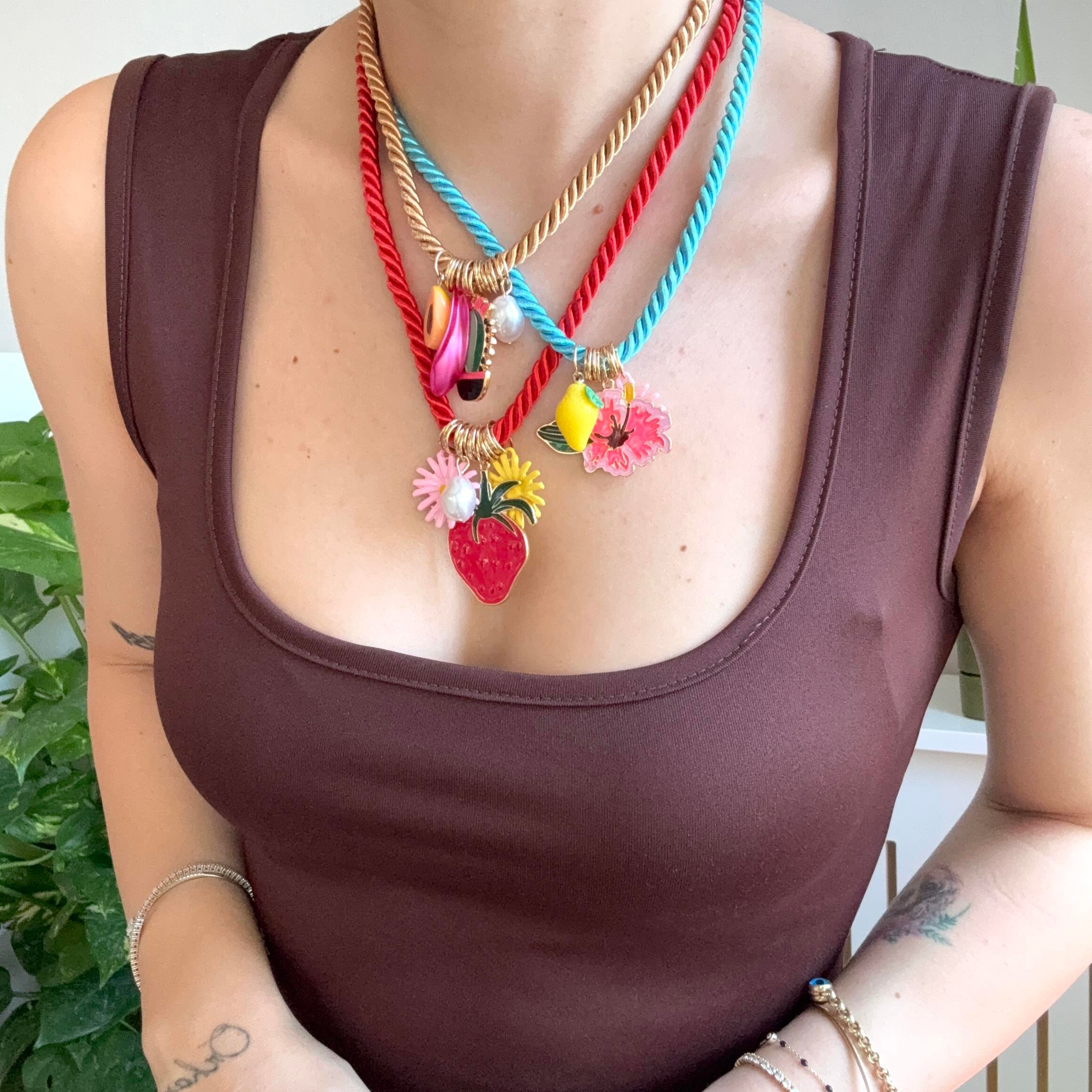 3lü Renkli Halat Charm Kolye