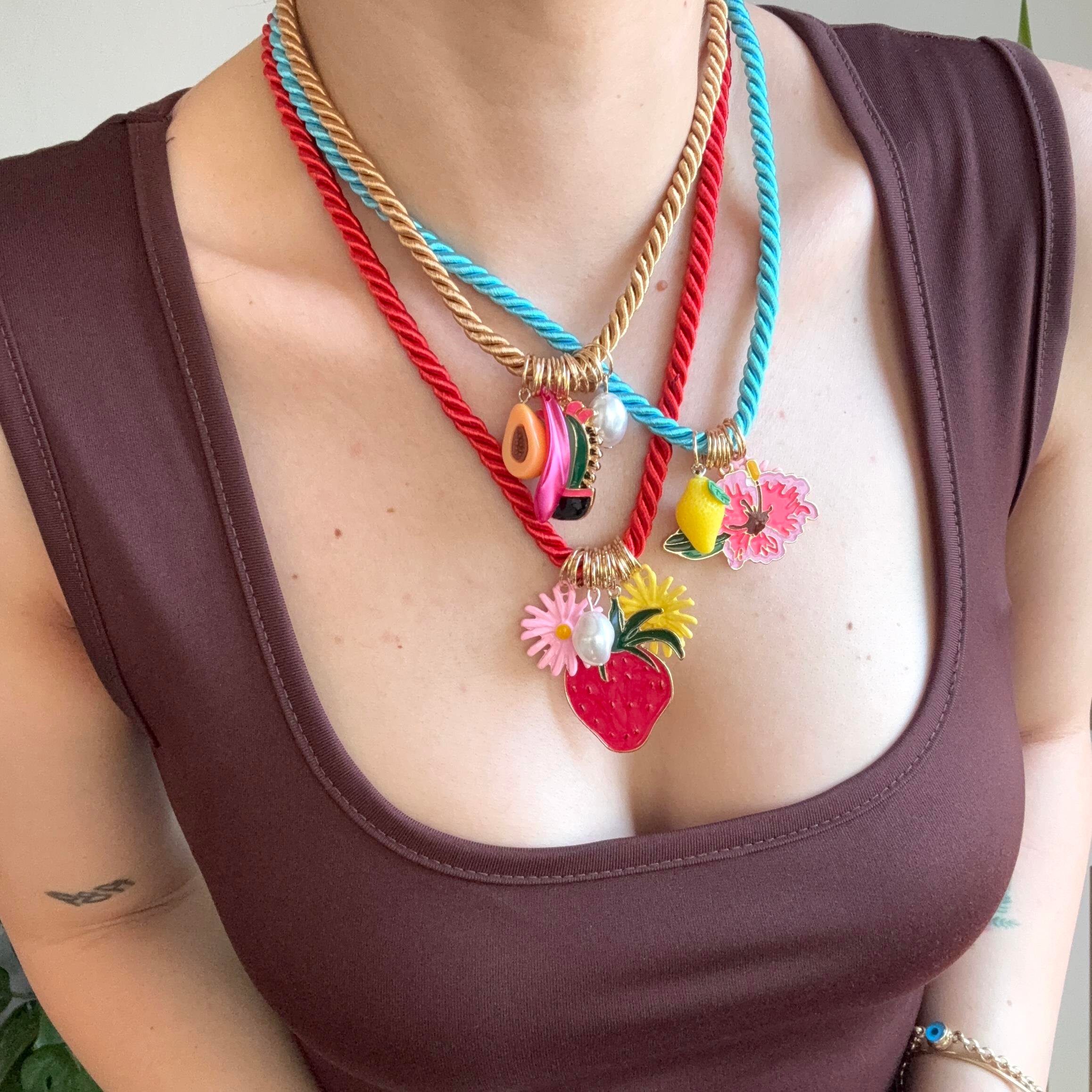 3lü Renkli Halat Charm Kolye