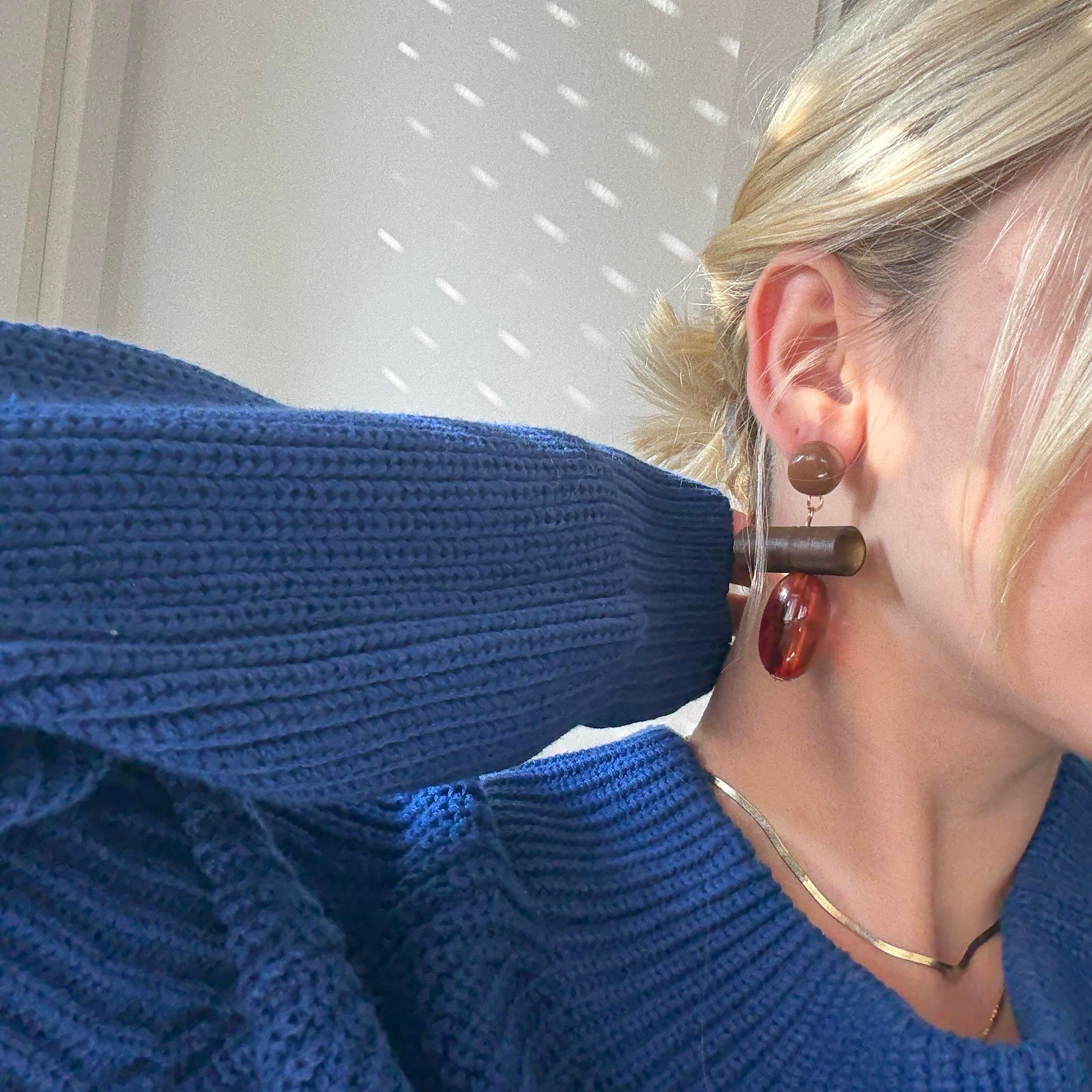 Akrilik Boncuklu Tasarım Küpe