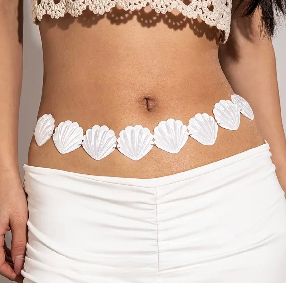 Akrilik Deniz Kabuğu Bel Zinciri