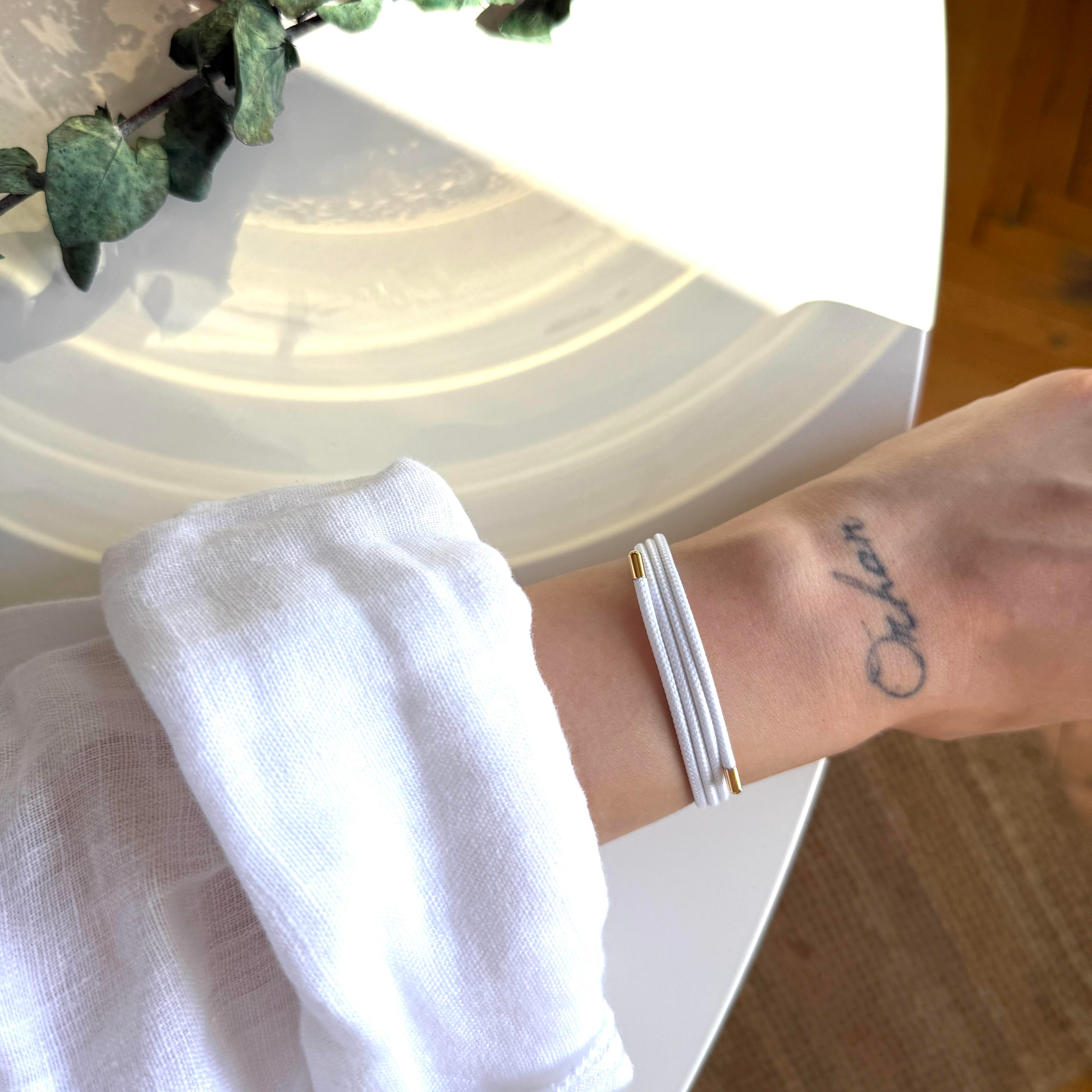 Beyaz Mıknatıslı Bileklik&Halhal