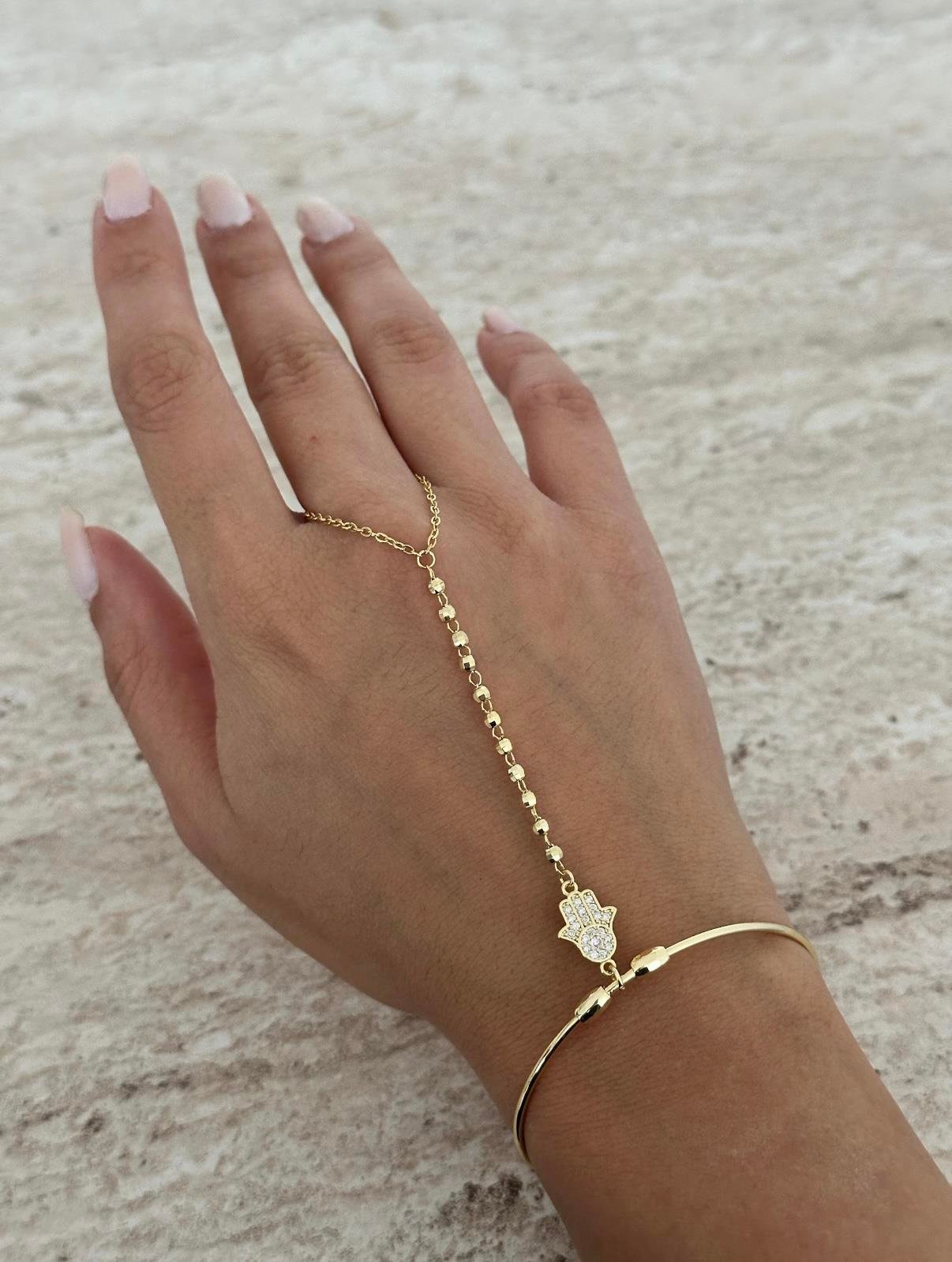 Bileklikli Taşlı Hamsa Şahmeran