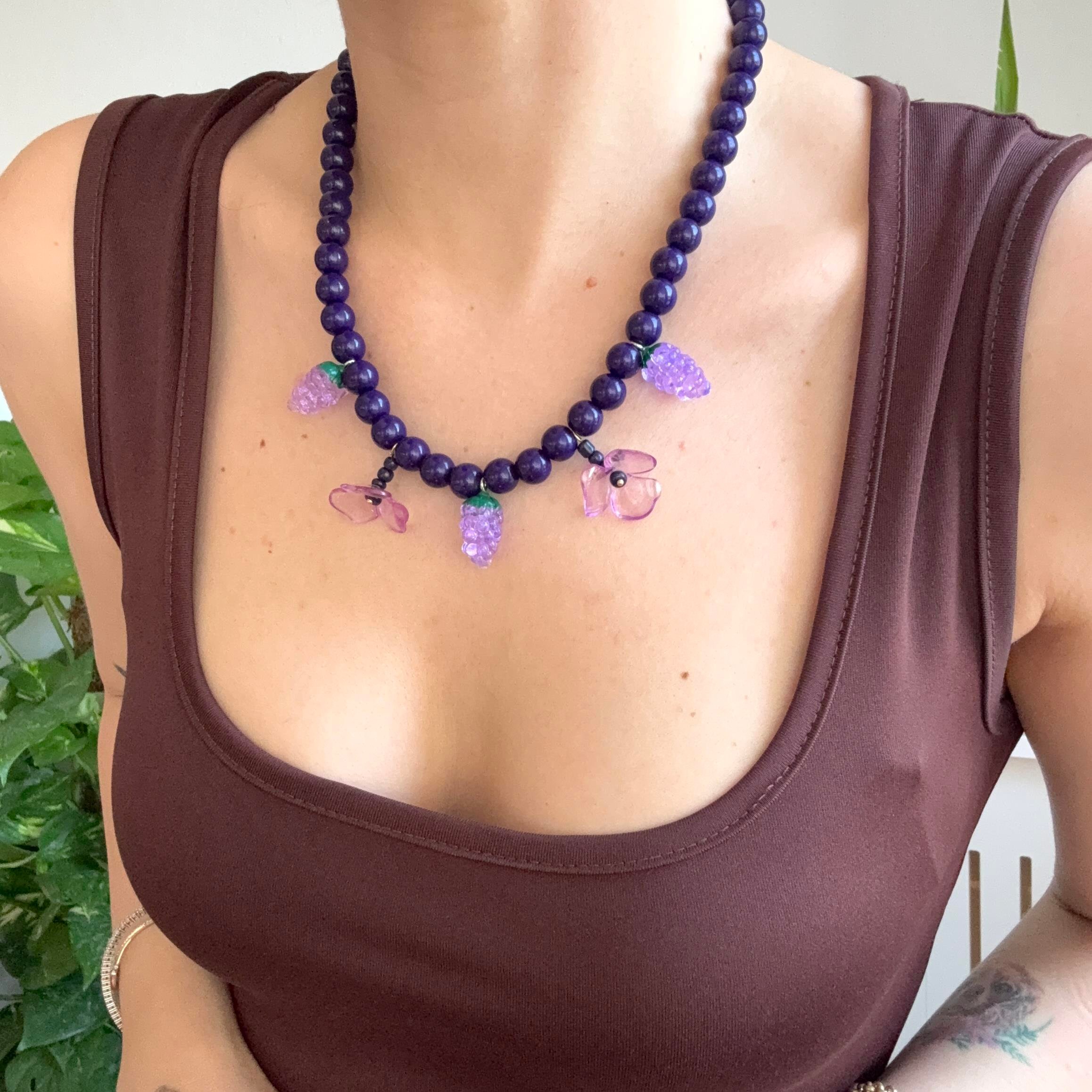 Boncuklu Üzüm Kolye