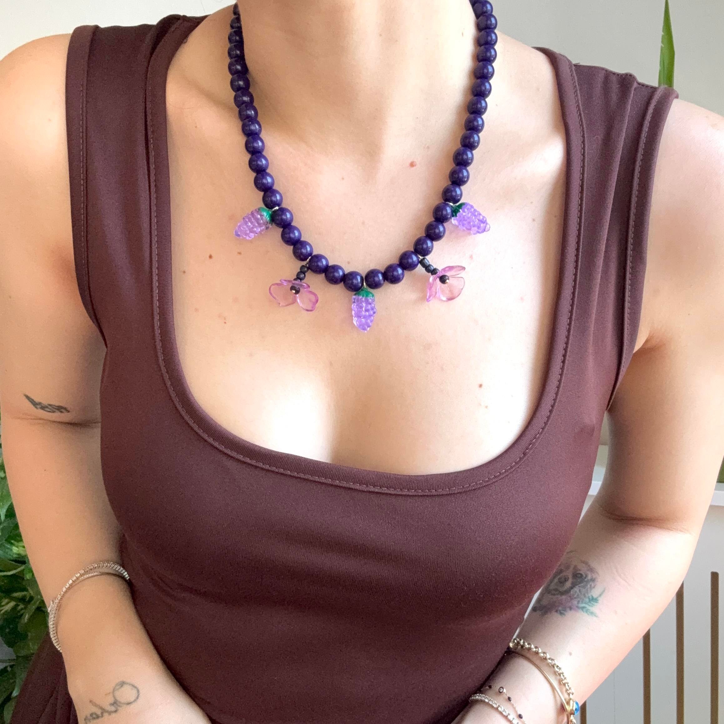 Boncuklu Üzüm Kolye