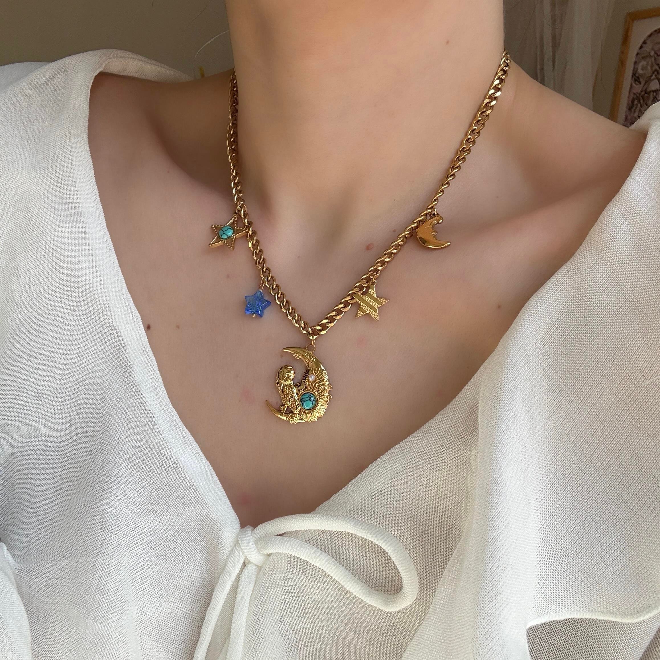 Çelik Baykuş Charm Kolye