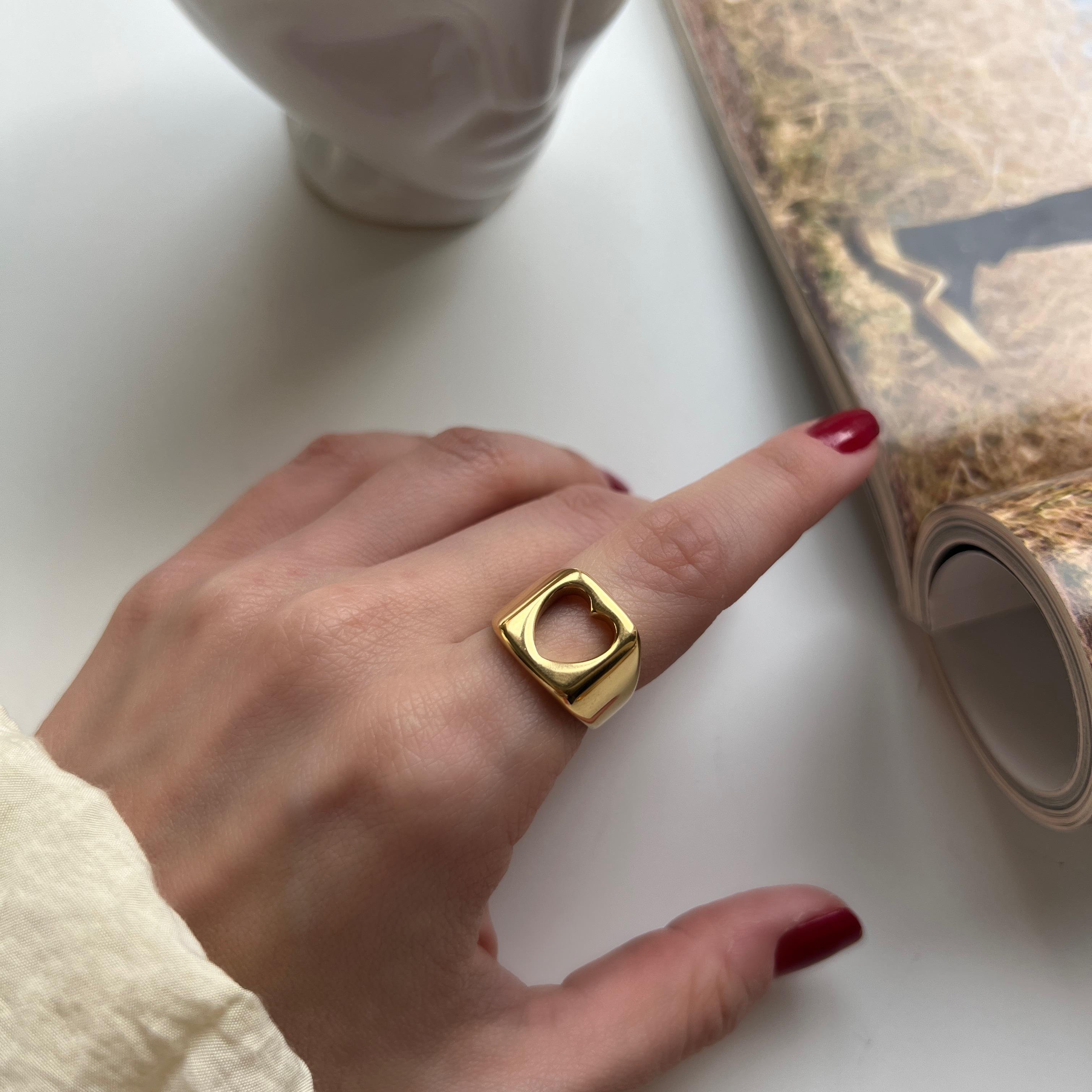 Çelik Boş Kalp Yüzük