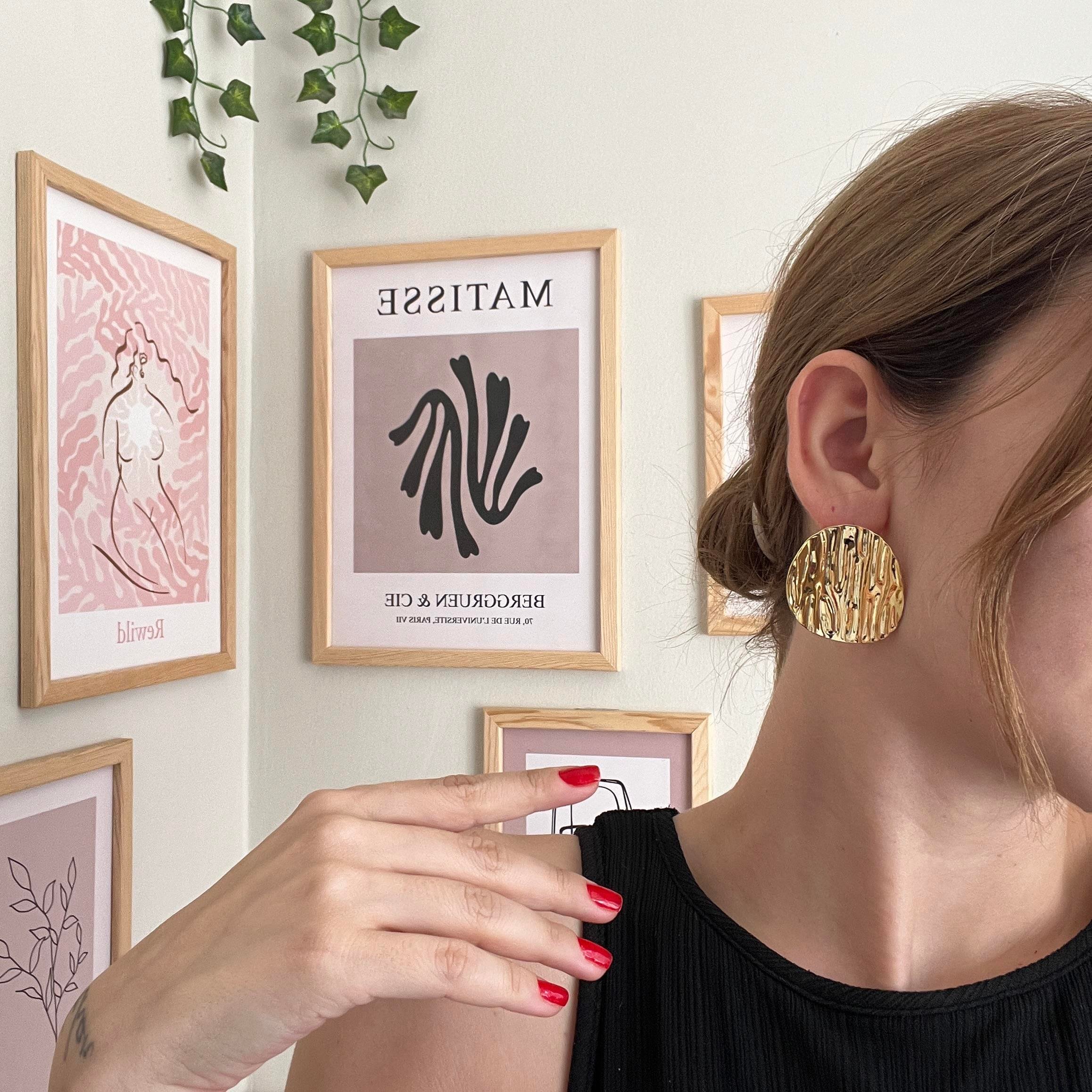 Çelik Dalgalı Plaka Küpe