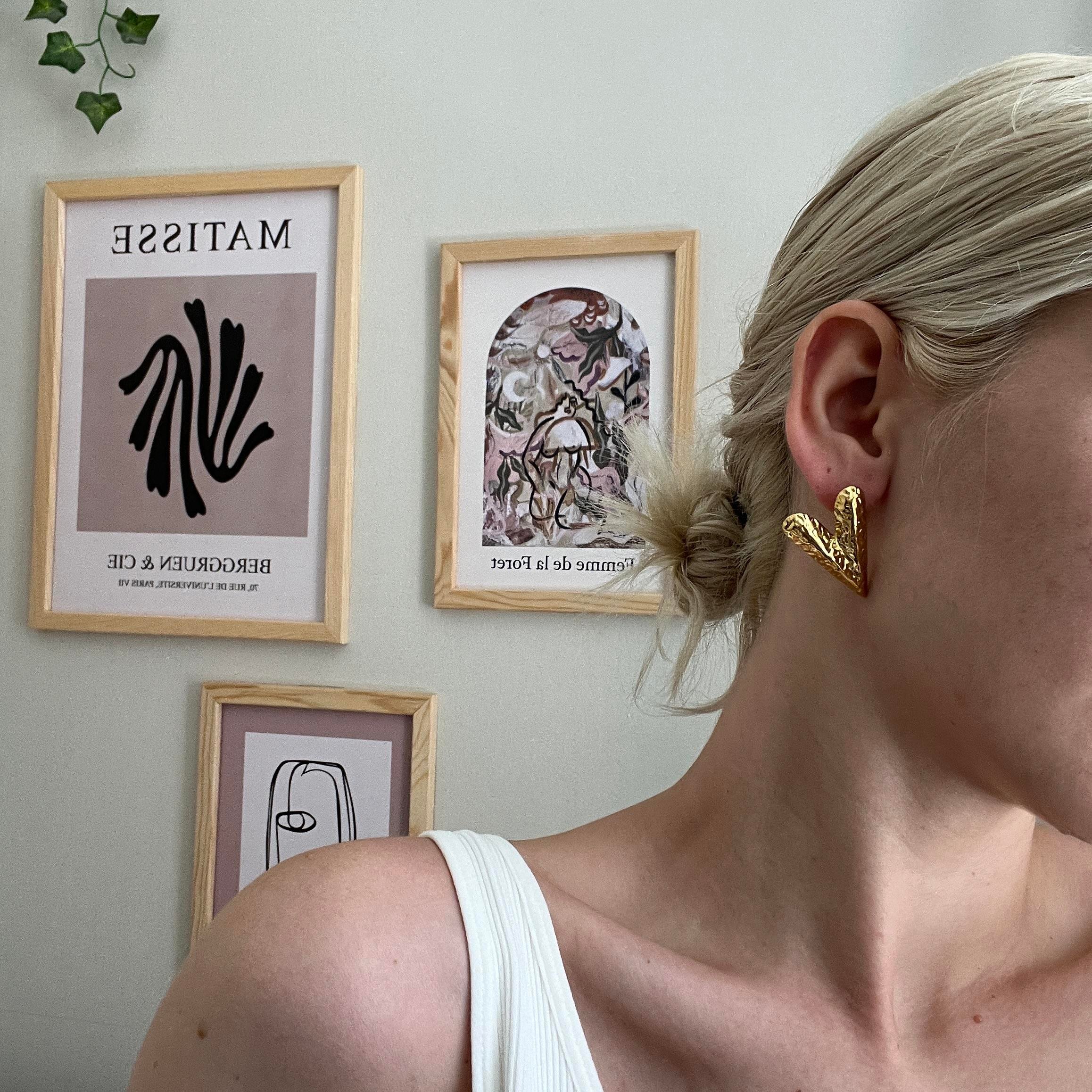 Çelik Ezme Kalp Küpe