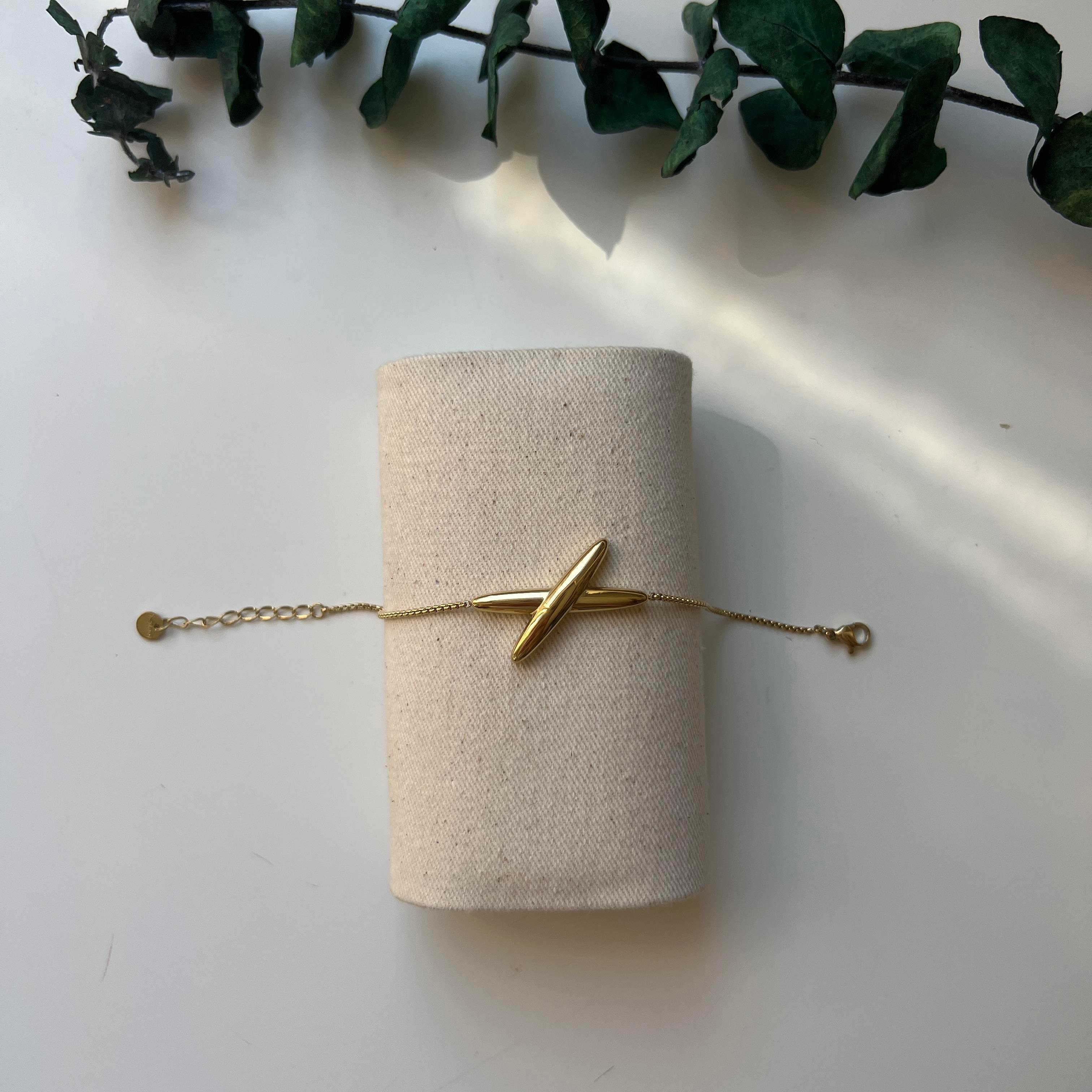 Çelik İnce Zincir X Bileklik