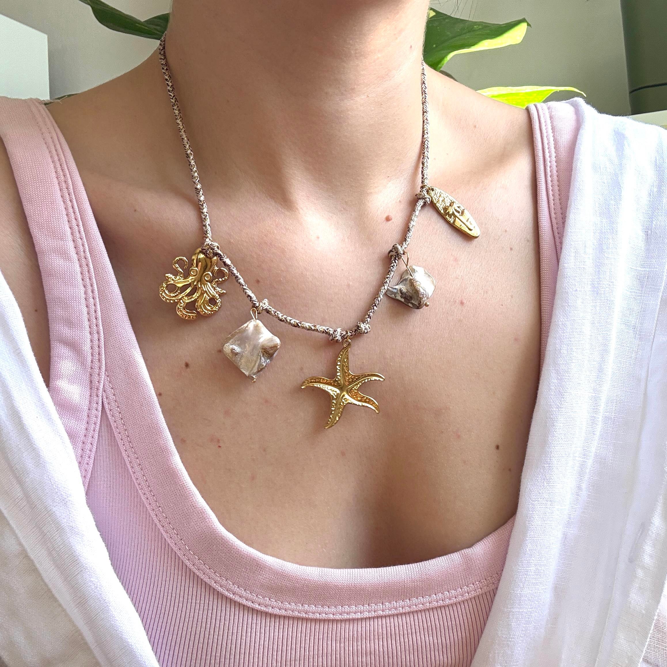 Çelik İpli Ahtapot Charm Kolye