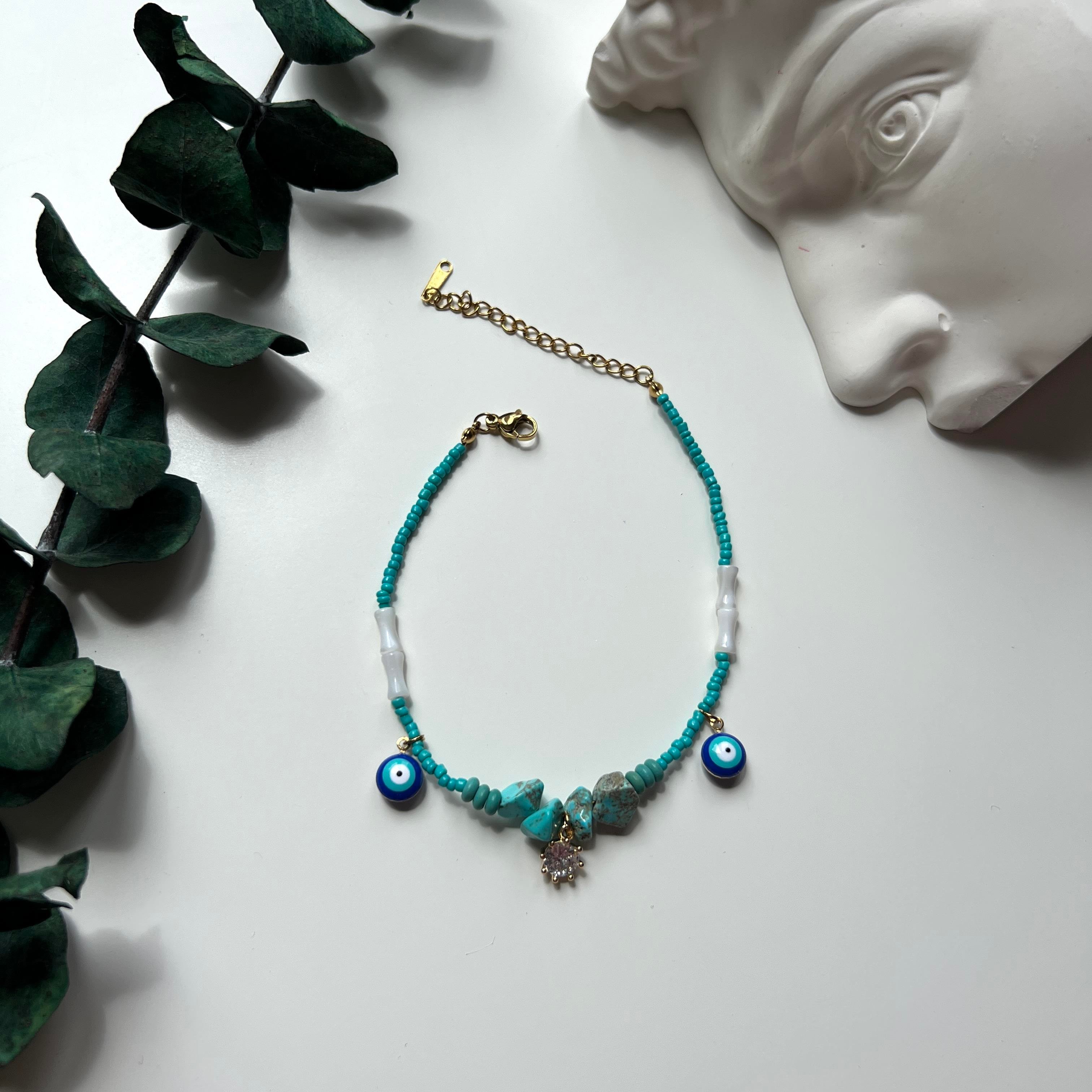 Çelik Kristal Taşlı Halhal