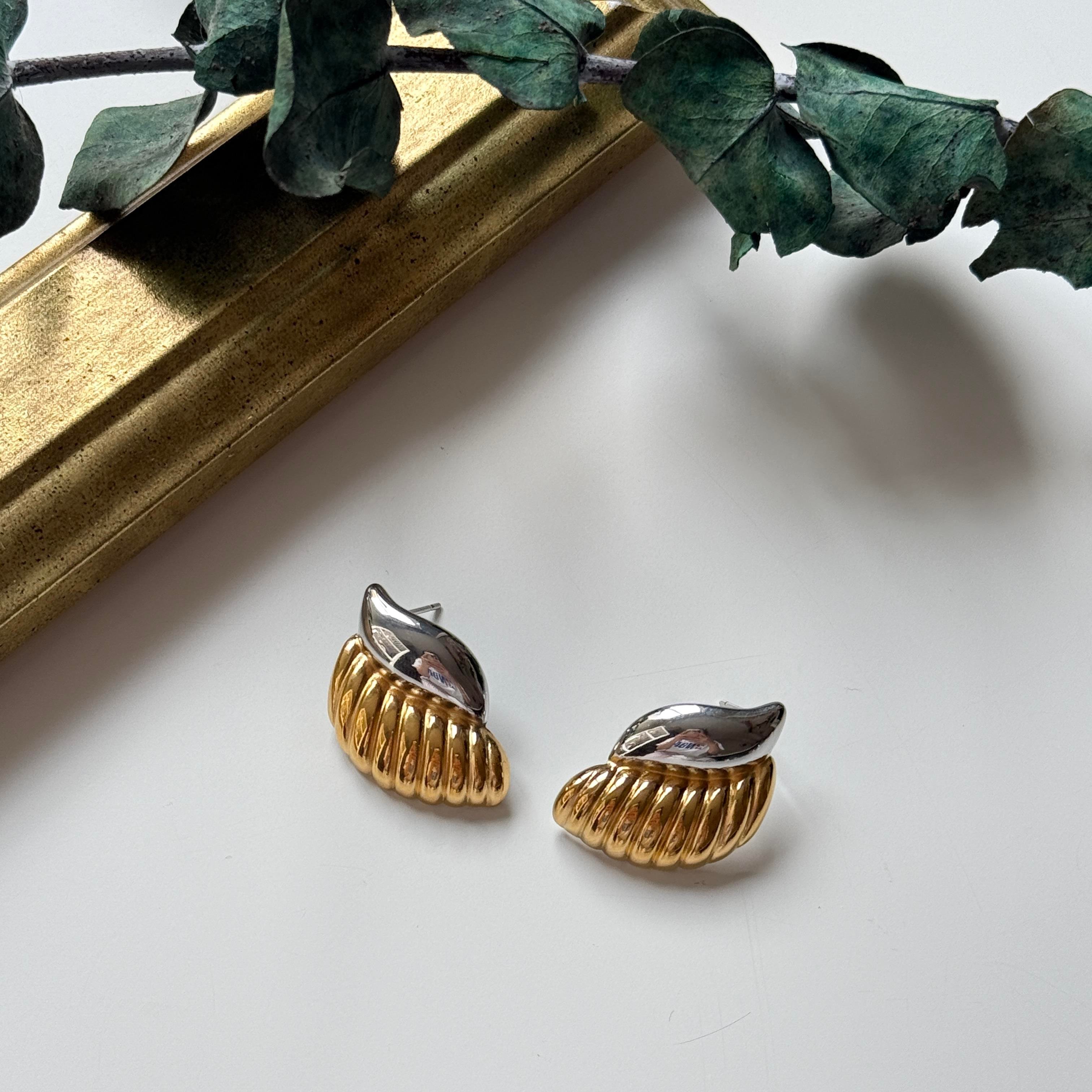 Çelik Mix Oval Tırtıklı Küpe