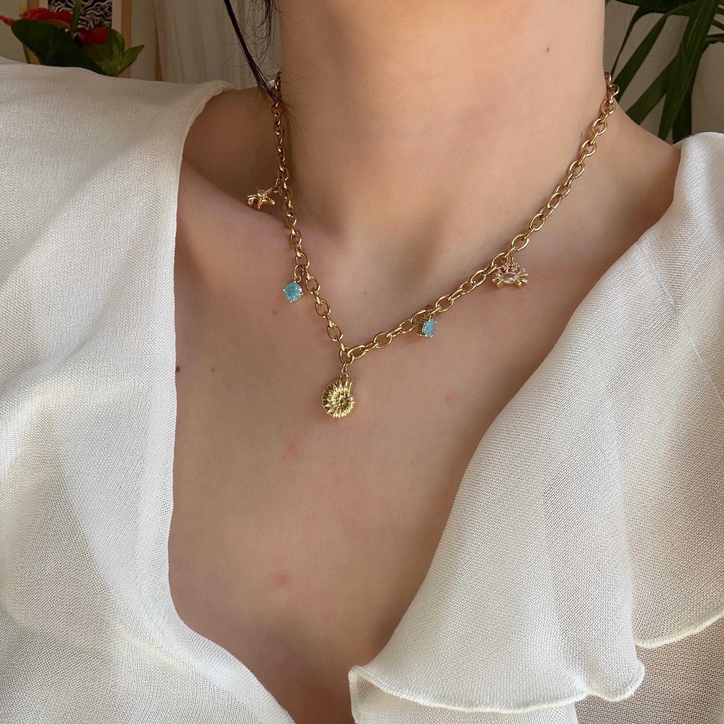 Çelik Salyangoz Charm Kolye