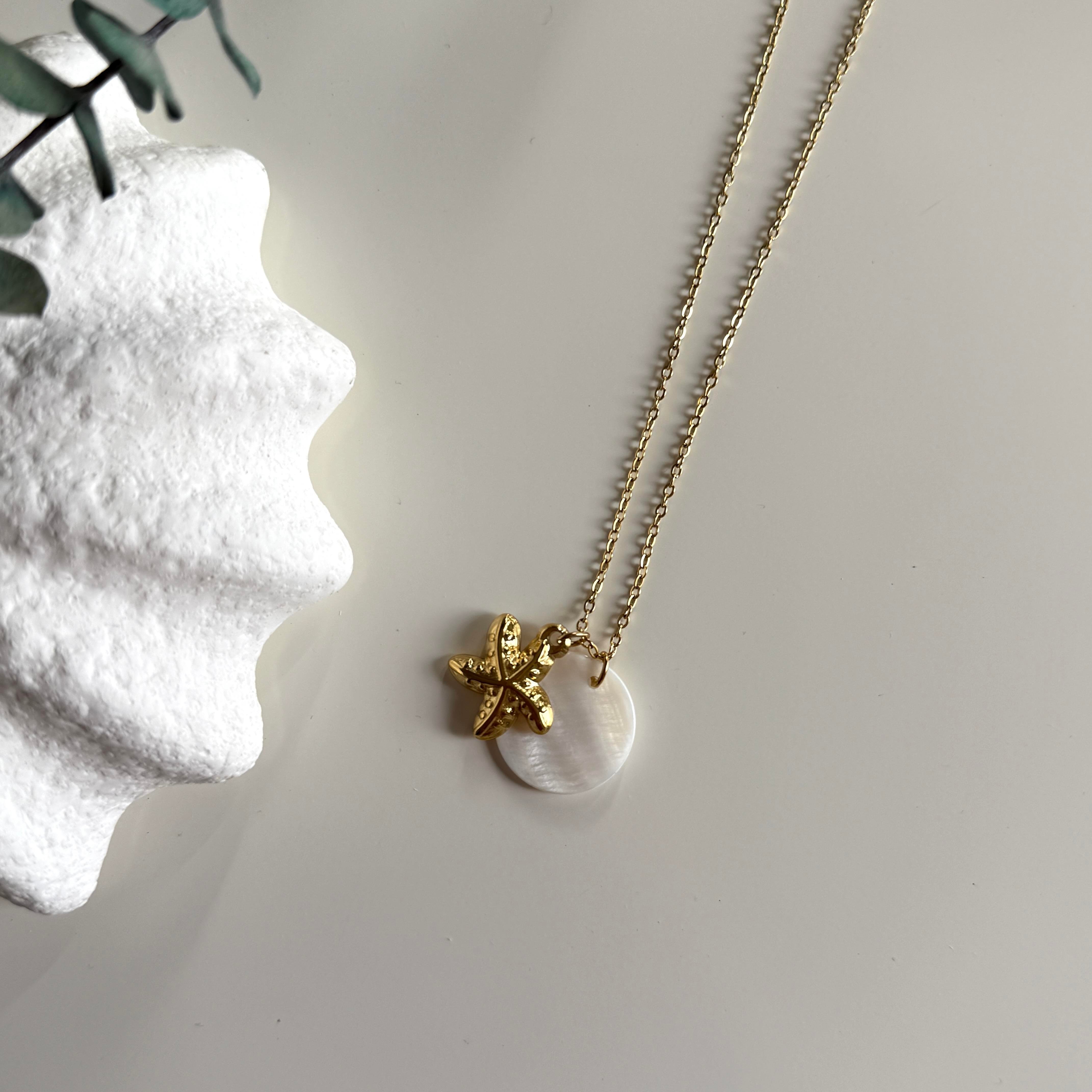 Çelik Sedefli Deniz Yıldızı Kolye