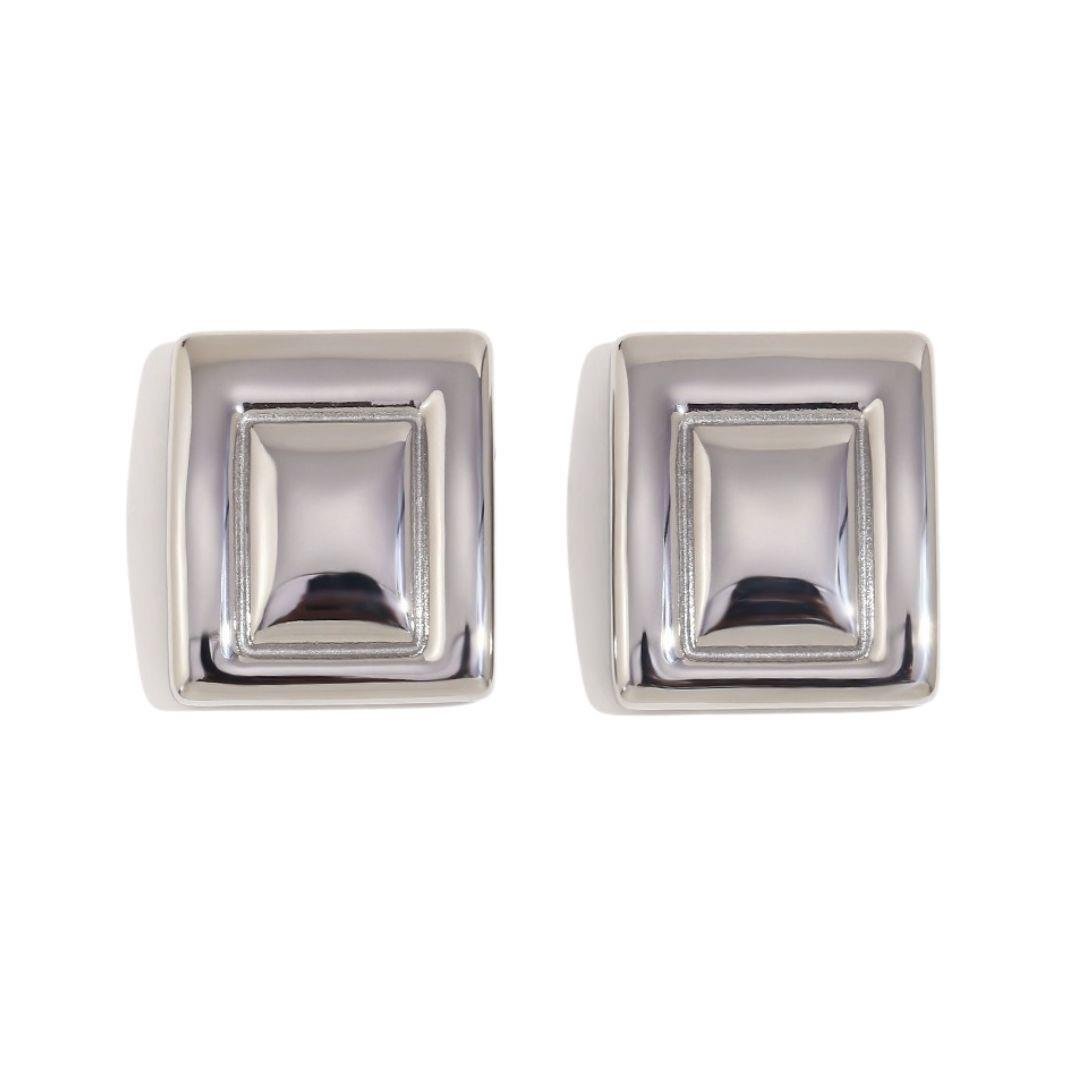 Çelik Silver Plaka Küpe