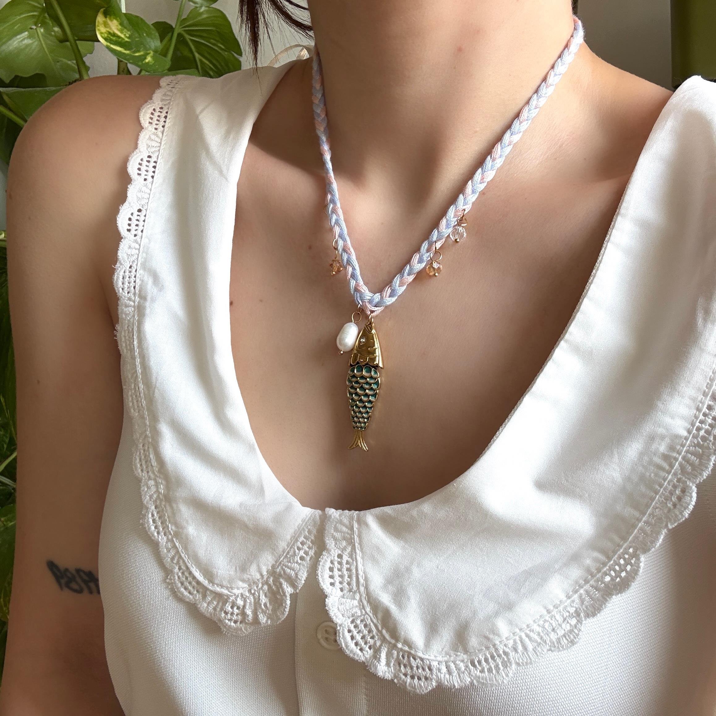 Çelik Soft Örgü Balık Kolye