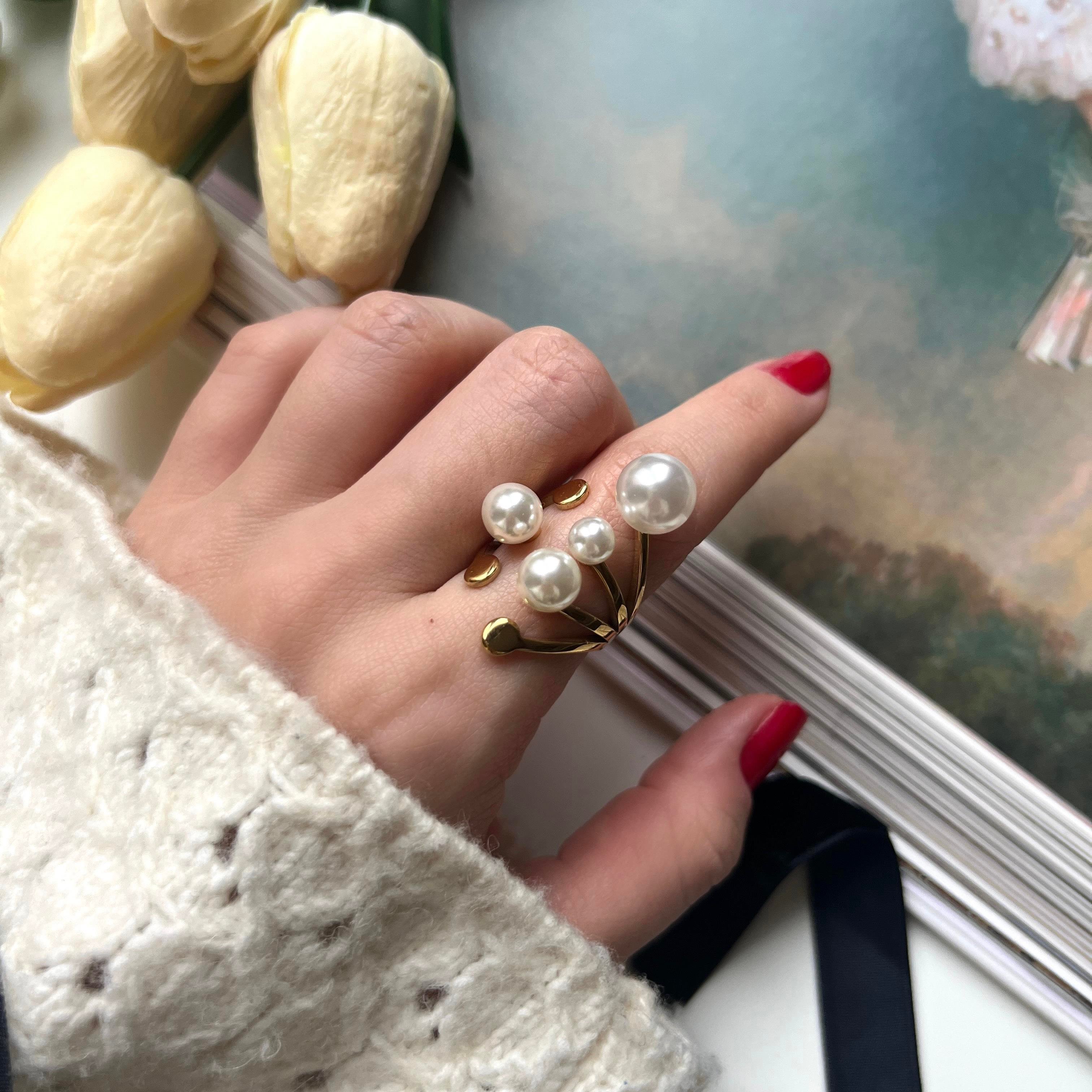 Çelik Tasarım İnci Yüzük