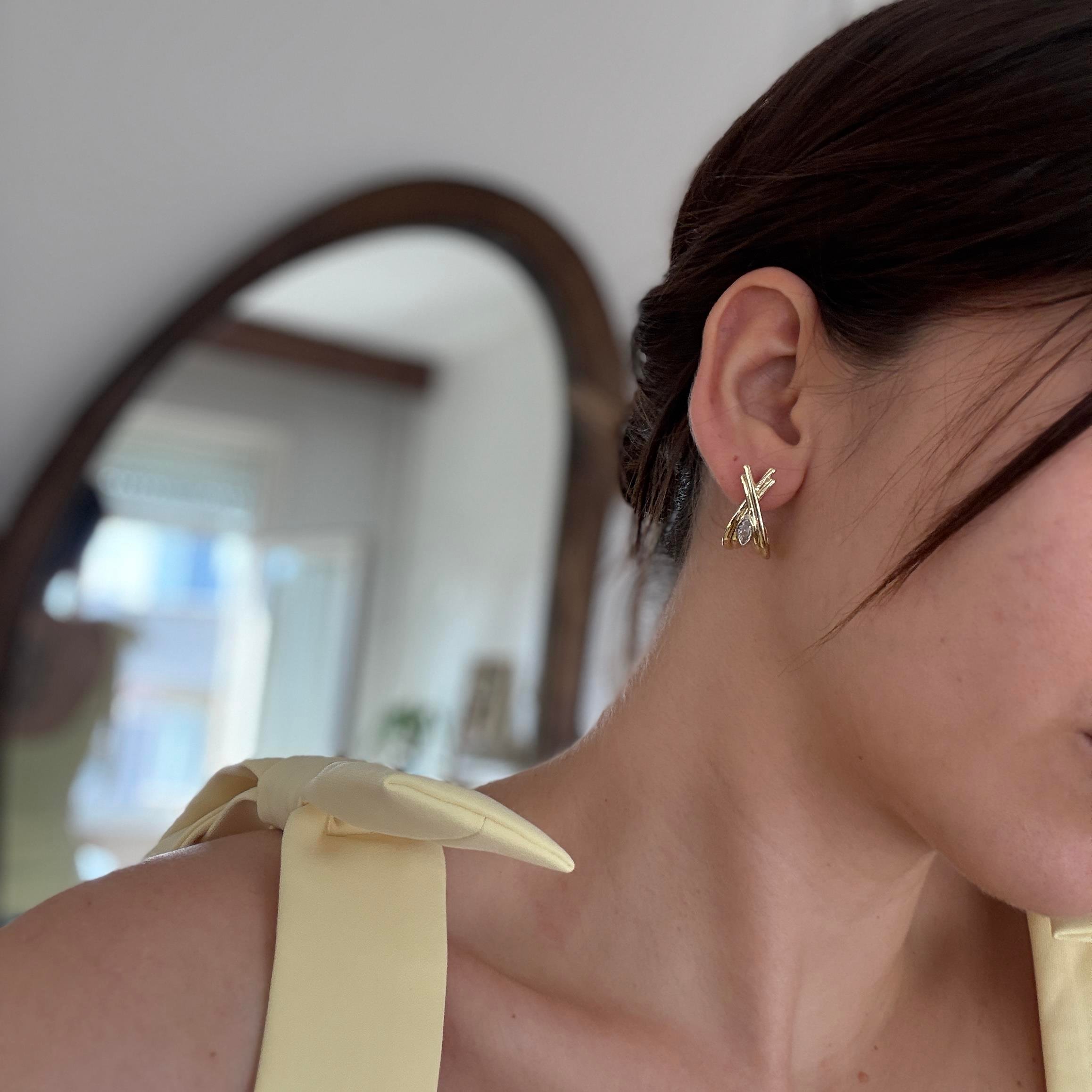 Damla Taşlı Vintage Küpe