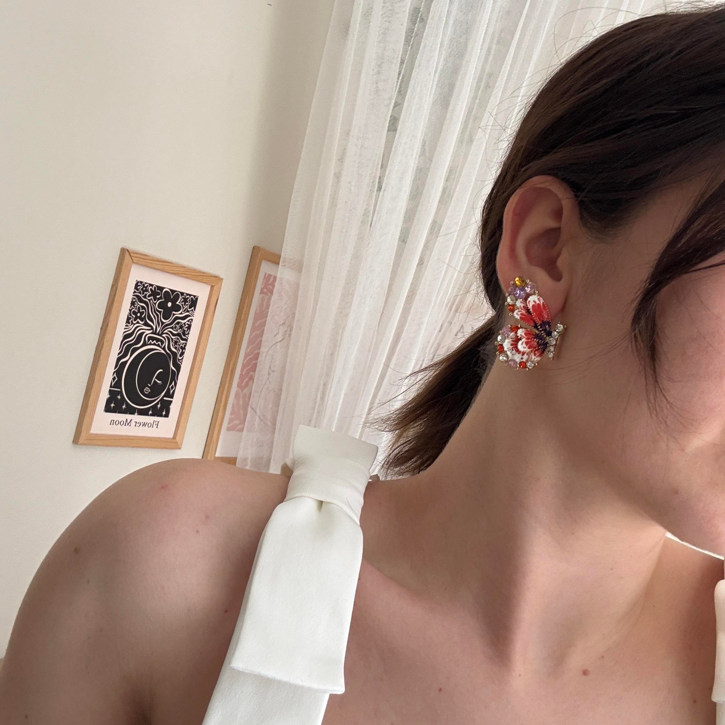 Gökkuşağı Kelebek Küpe