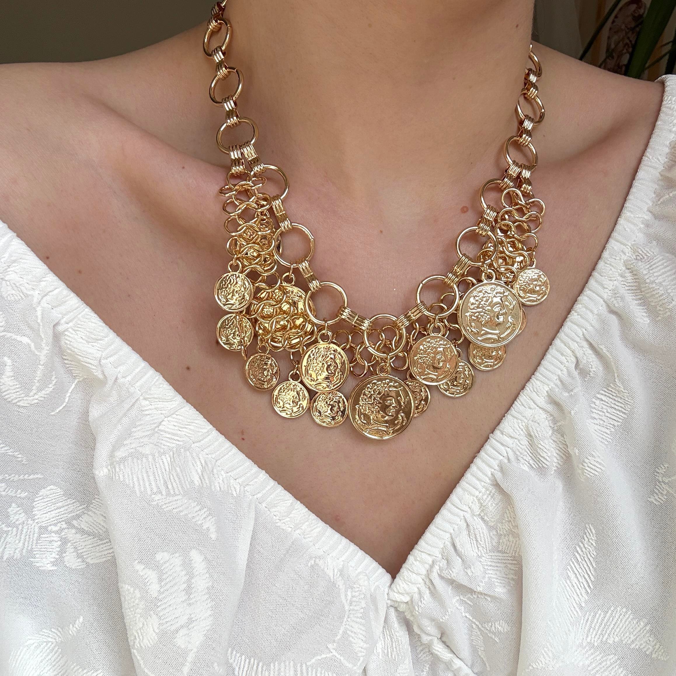 Gold 2 Sıra Madalyon Kolye