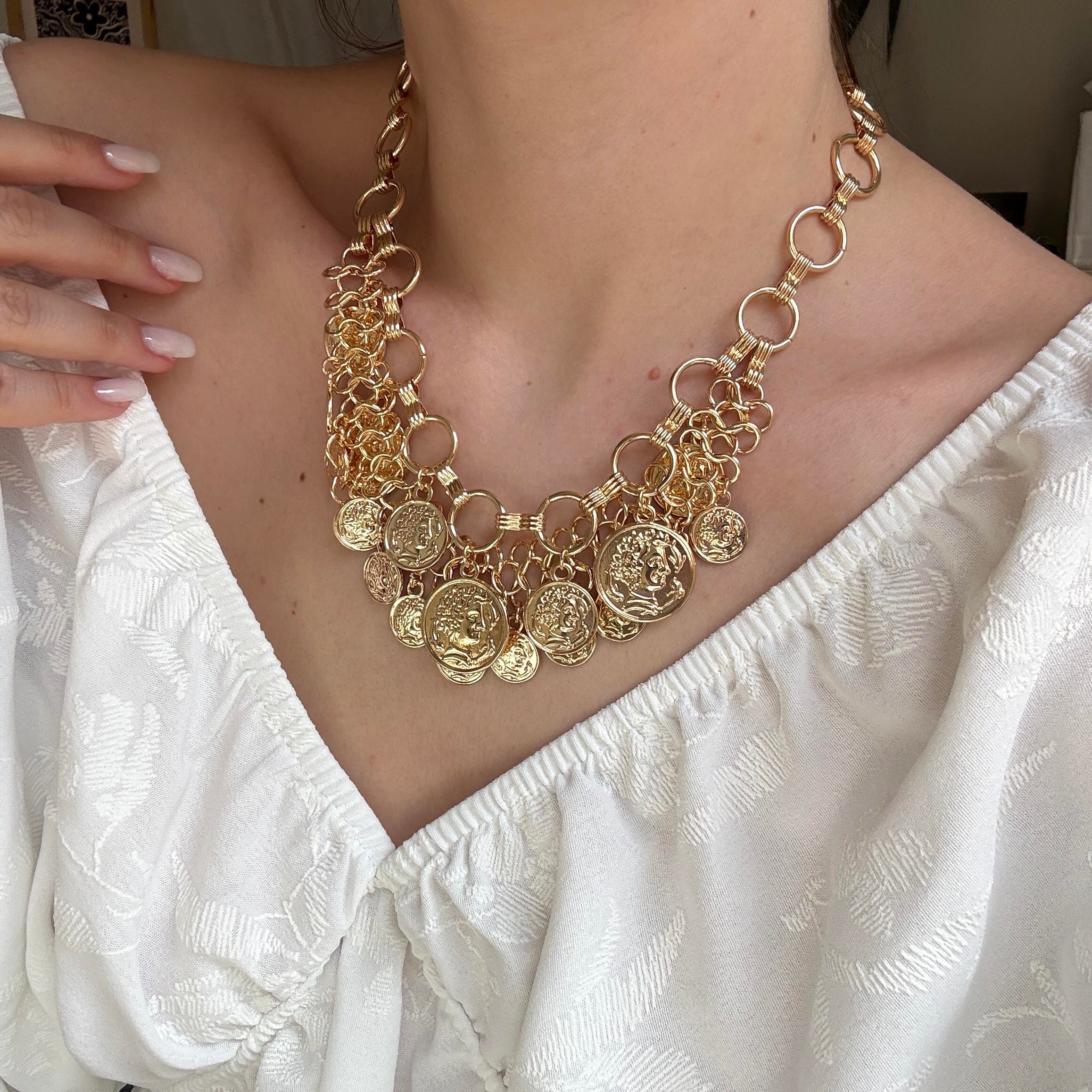 Gold 2 Sıra Madalyon Kolye