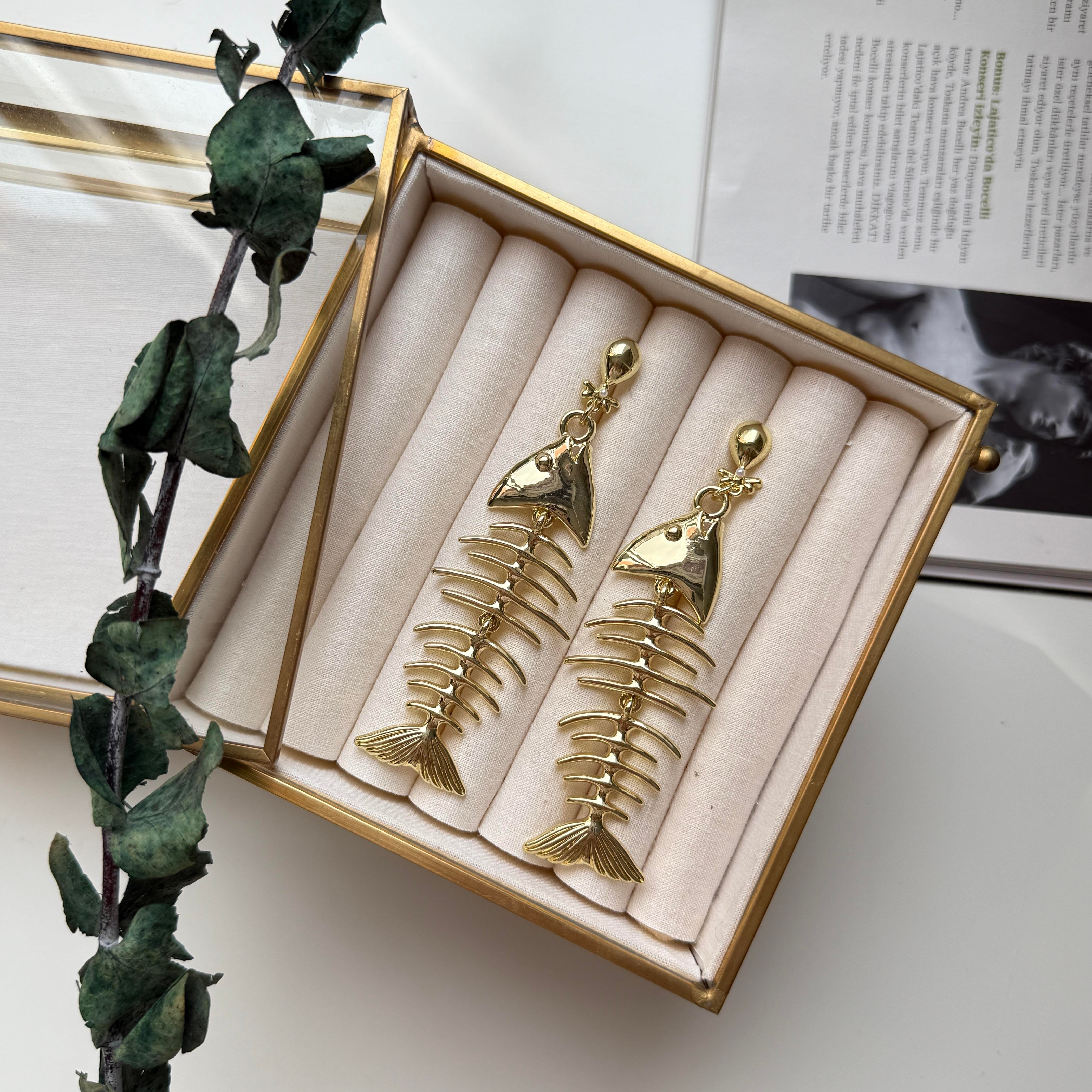 Gold Balık Küpe
